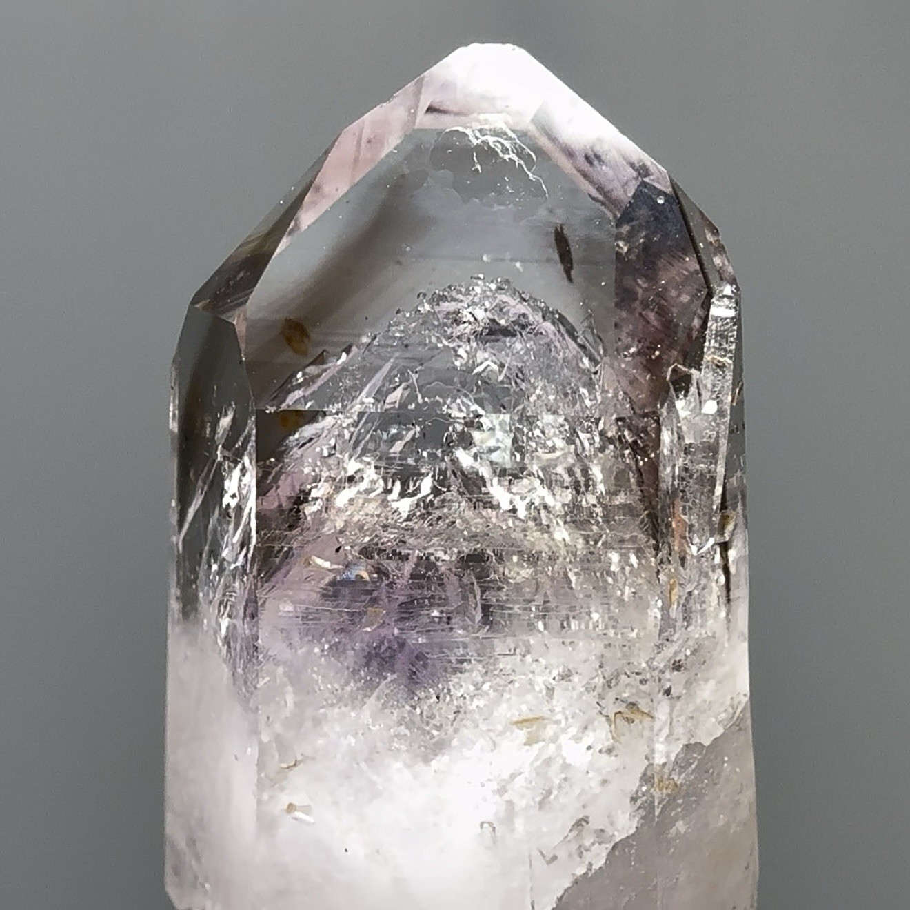 Huge Moving Bubble! Rare Golden Healer Brandberg Smoky Amethyst Enhydro Crystal