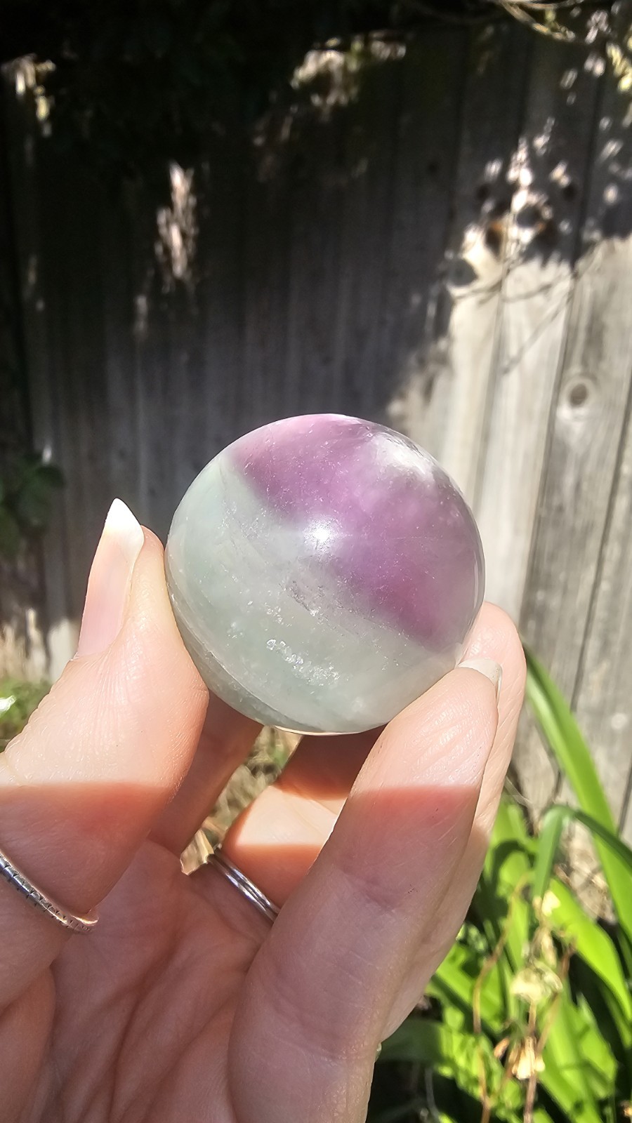 ✨️SALE✨️ Mini Rainbow Fluorite Purple Blue crystal Sphere &Stand 72g 3.5cm