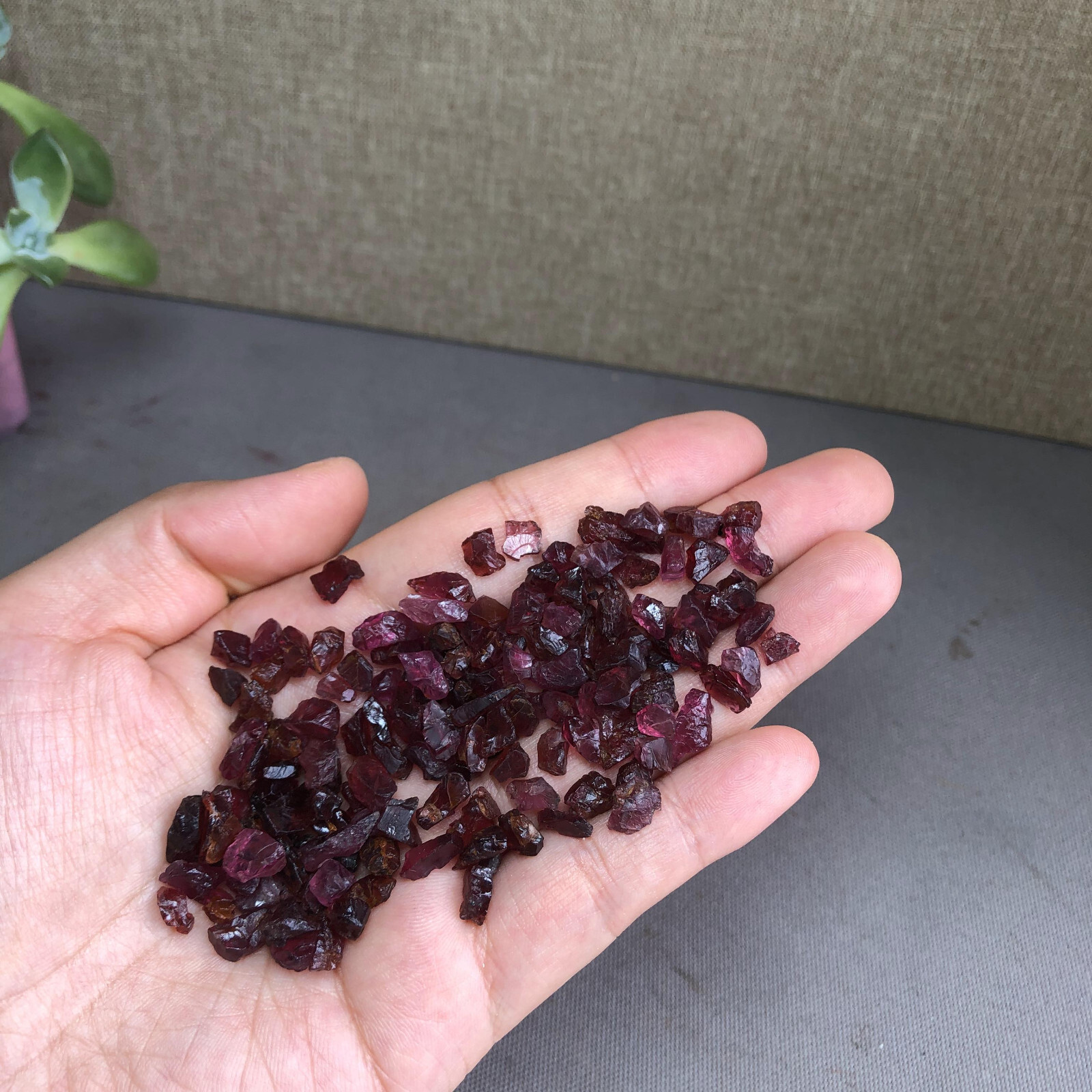 140+pcs Natural tiny Garnet gemstone pieces Crystal specimens 40g A2741