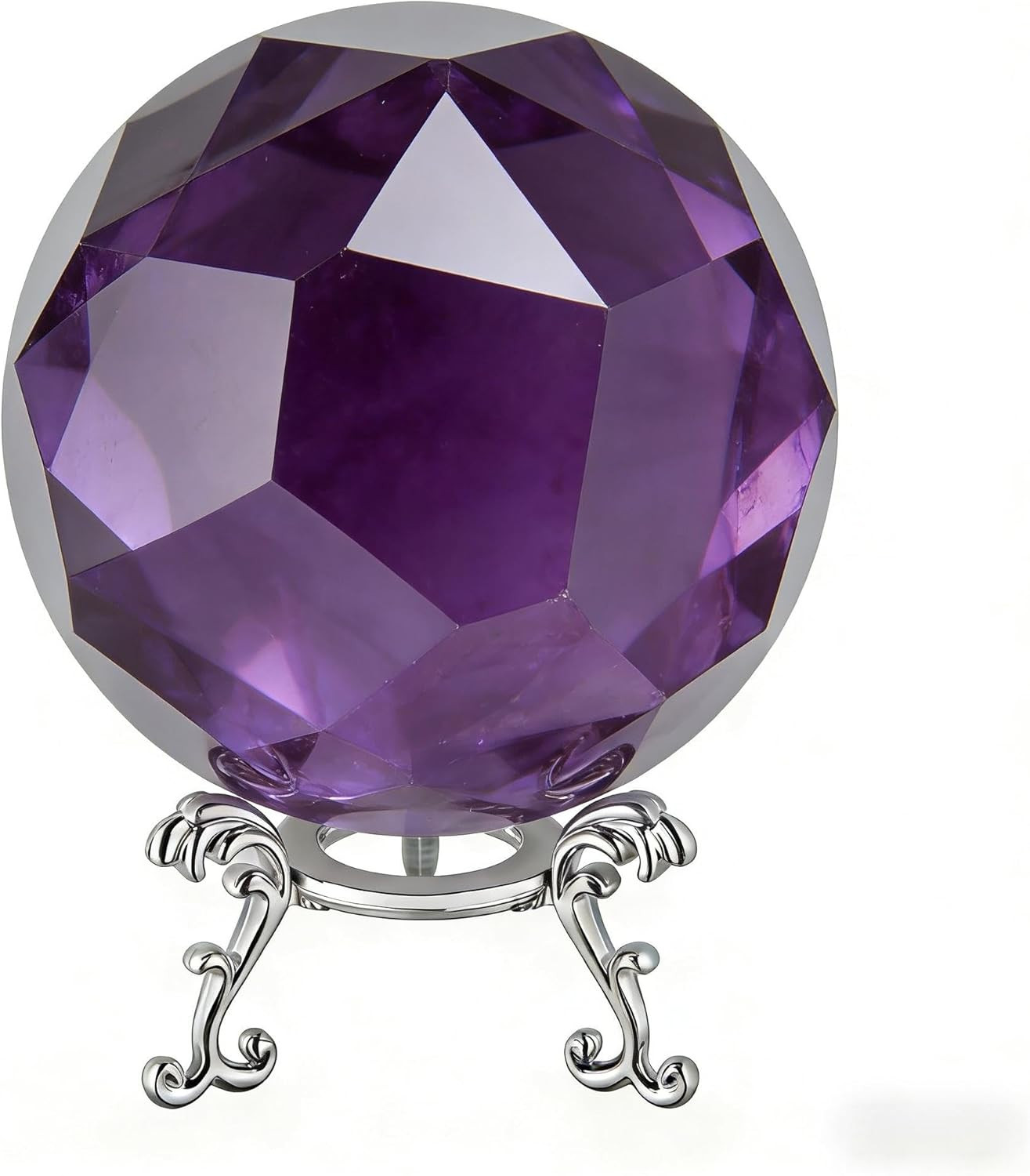 5 Pcs 2.75In Alloy Metal Crystal Ball Stand – Silver Display Sphere Holder for S