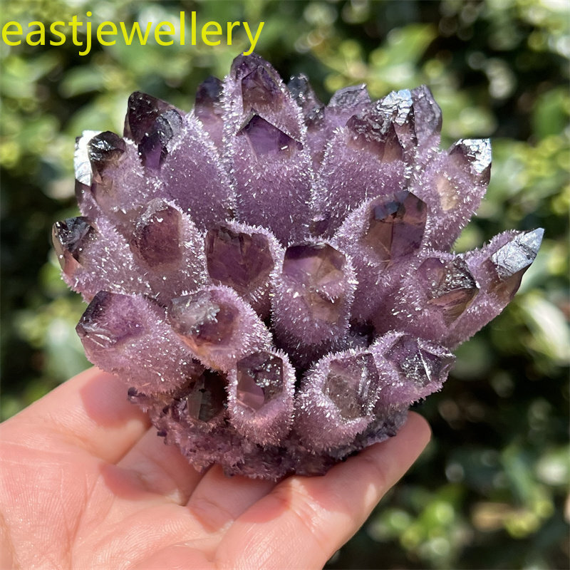 310g+ Raw Dark Purple Phantom Amethyst Cluster Crystal Geode Specimens Ornament