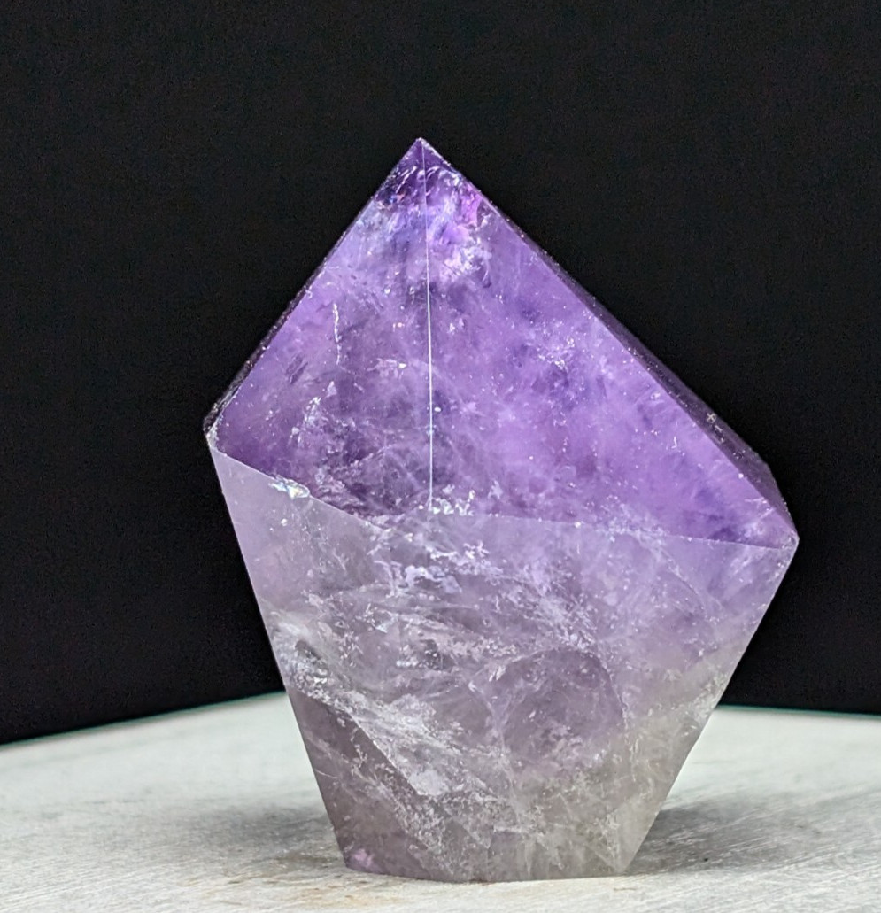 Amethyst Tower Diamond Gem Purple Crystal Gemstone Mineral Point Wand Reiki