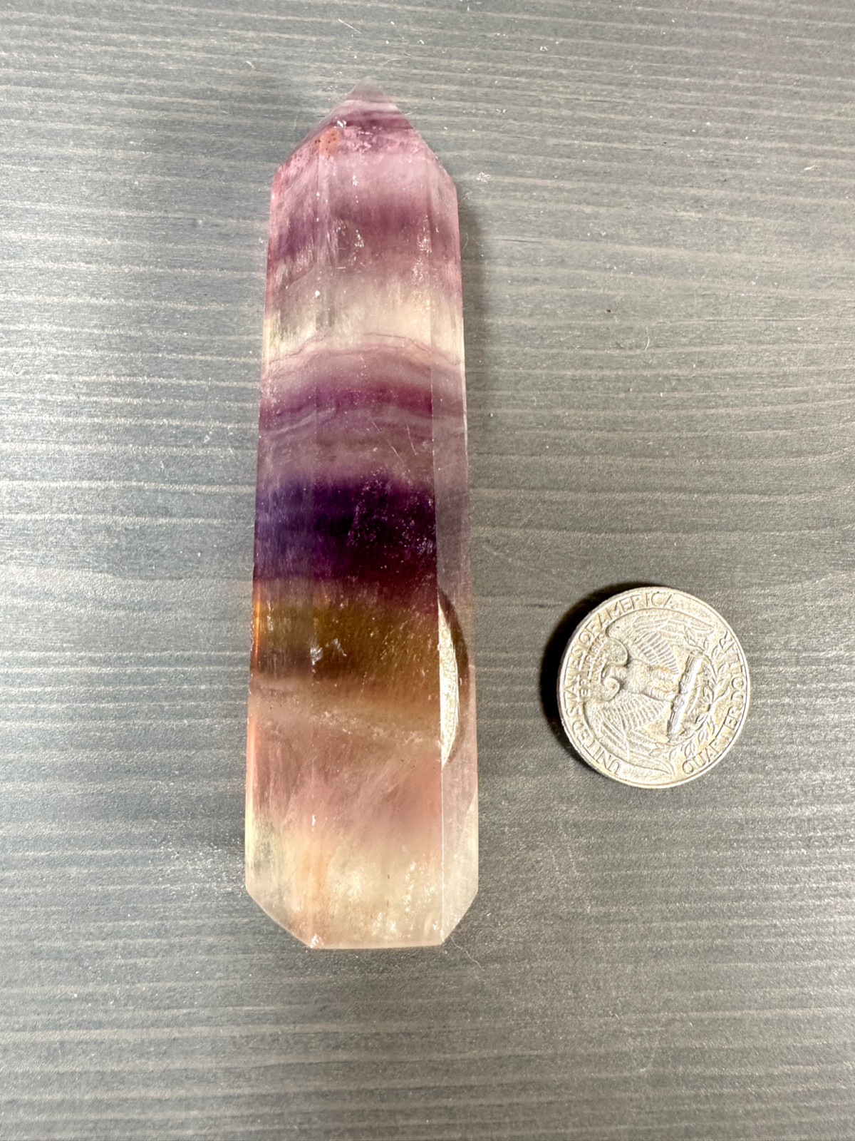 Fluorite Point UV flash 3oz 3.5in. Lot 233