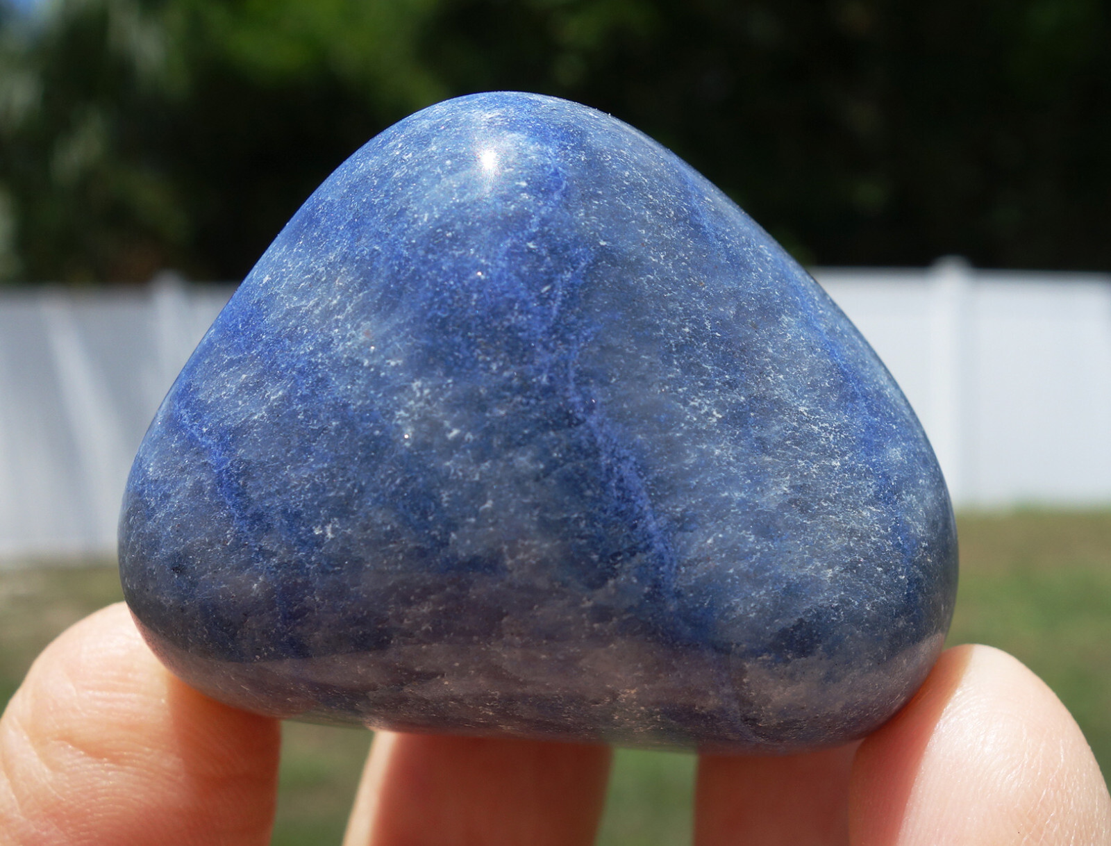 Blue DUMORTIERITE in Quartz Crystal Brazil Freeform Polished New Old Stock #3