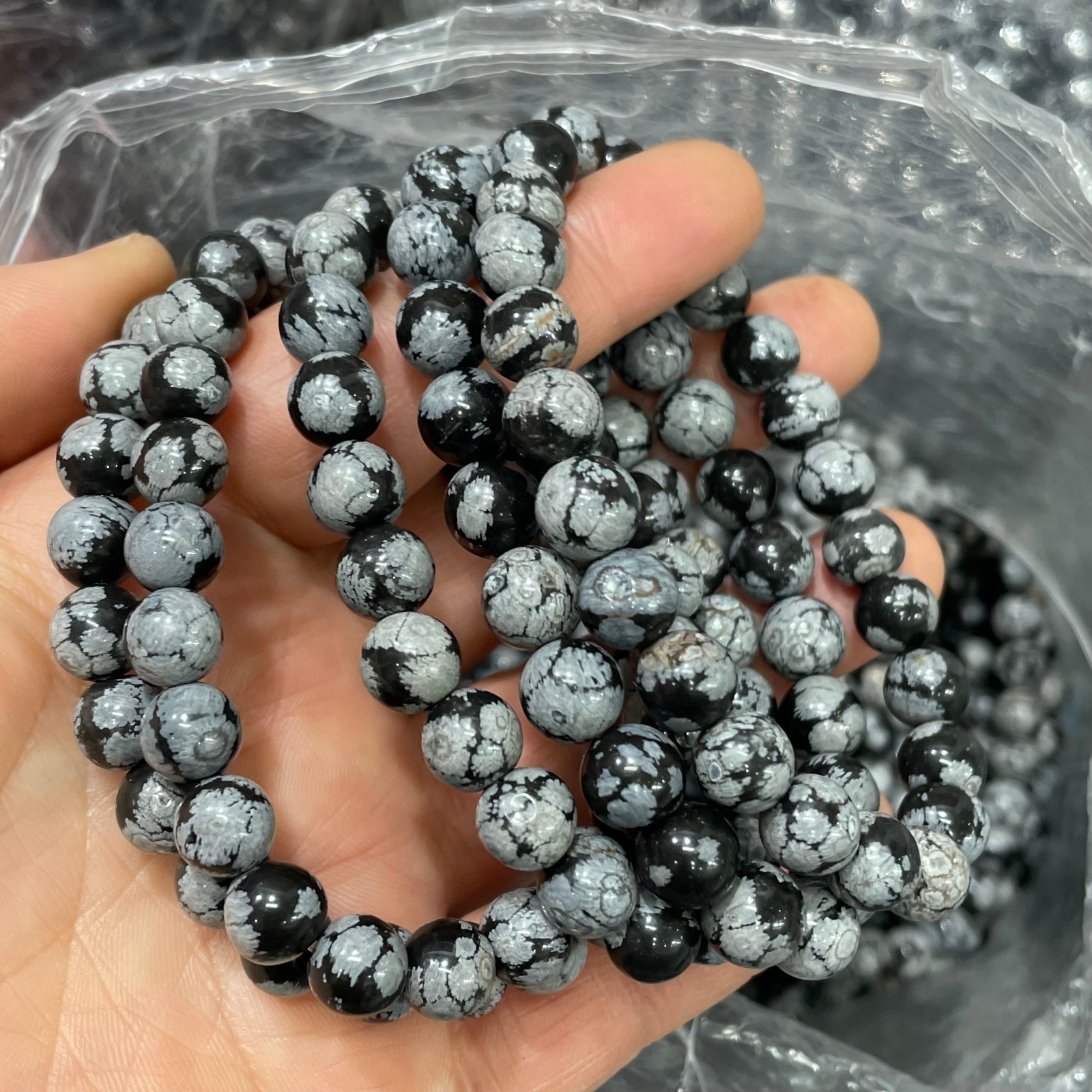 10pcs 8mm Round Smooth Loose Beads Strand Black Natural Jasper Gemstone Handmade