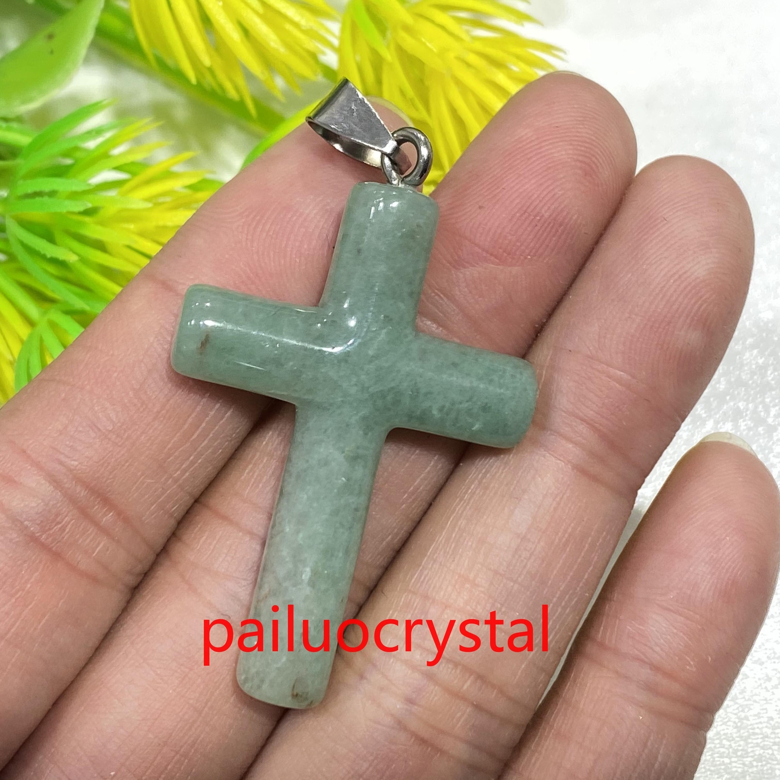 1.8″ Natural Aventurine Cross Quartz Crystal Skull Carved Pendant Healing 1pc