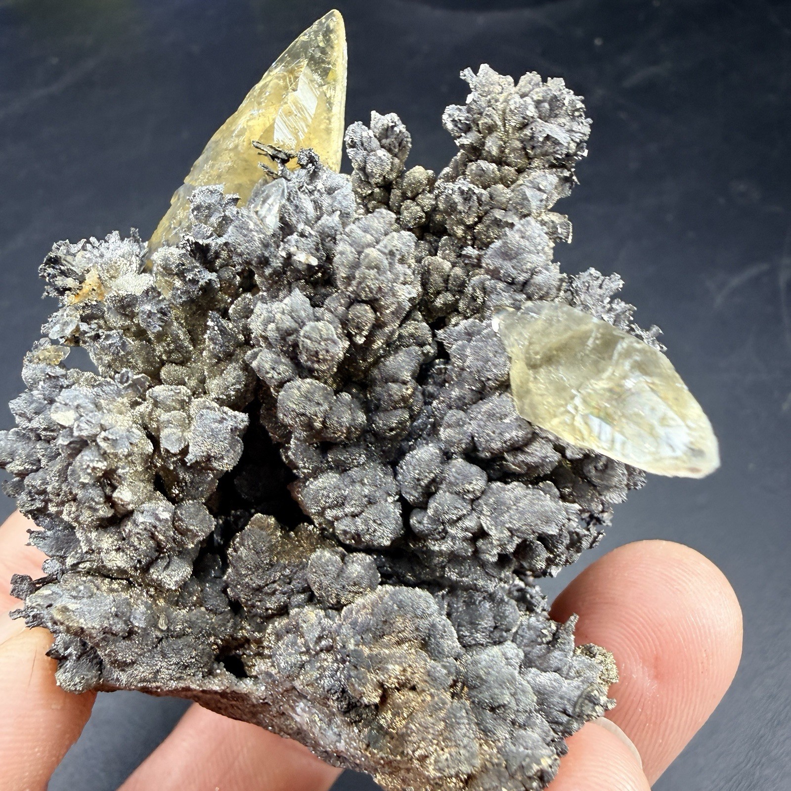 Golden Calcite Crystals on Wild Looking Chalcopyrite Matrix / Missouri *VIDEO*