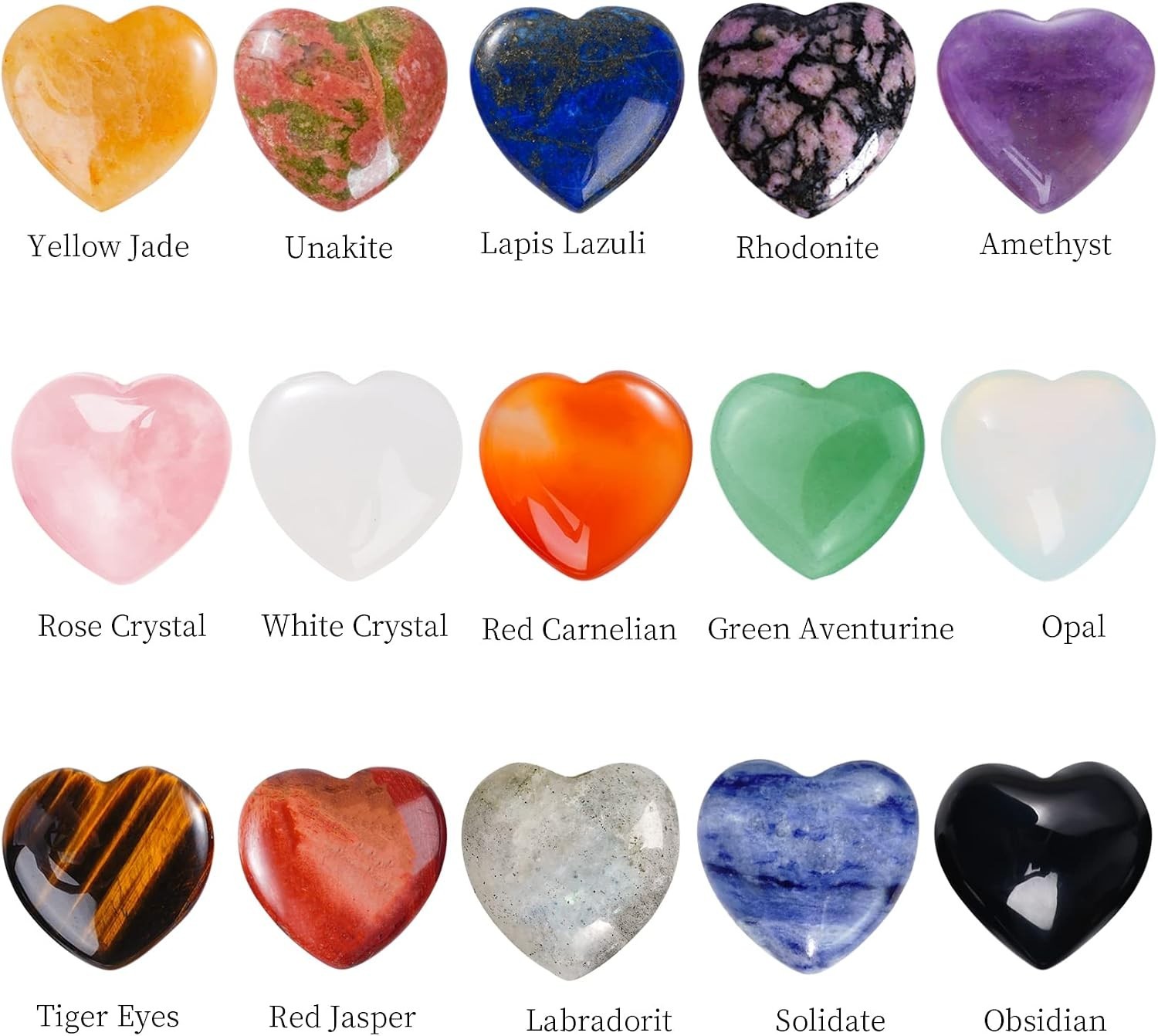 15 Heart-Shaped Healing Crystal Stones for Chakra Balancing and Anxiety Relief