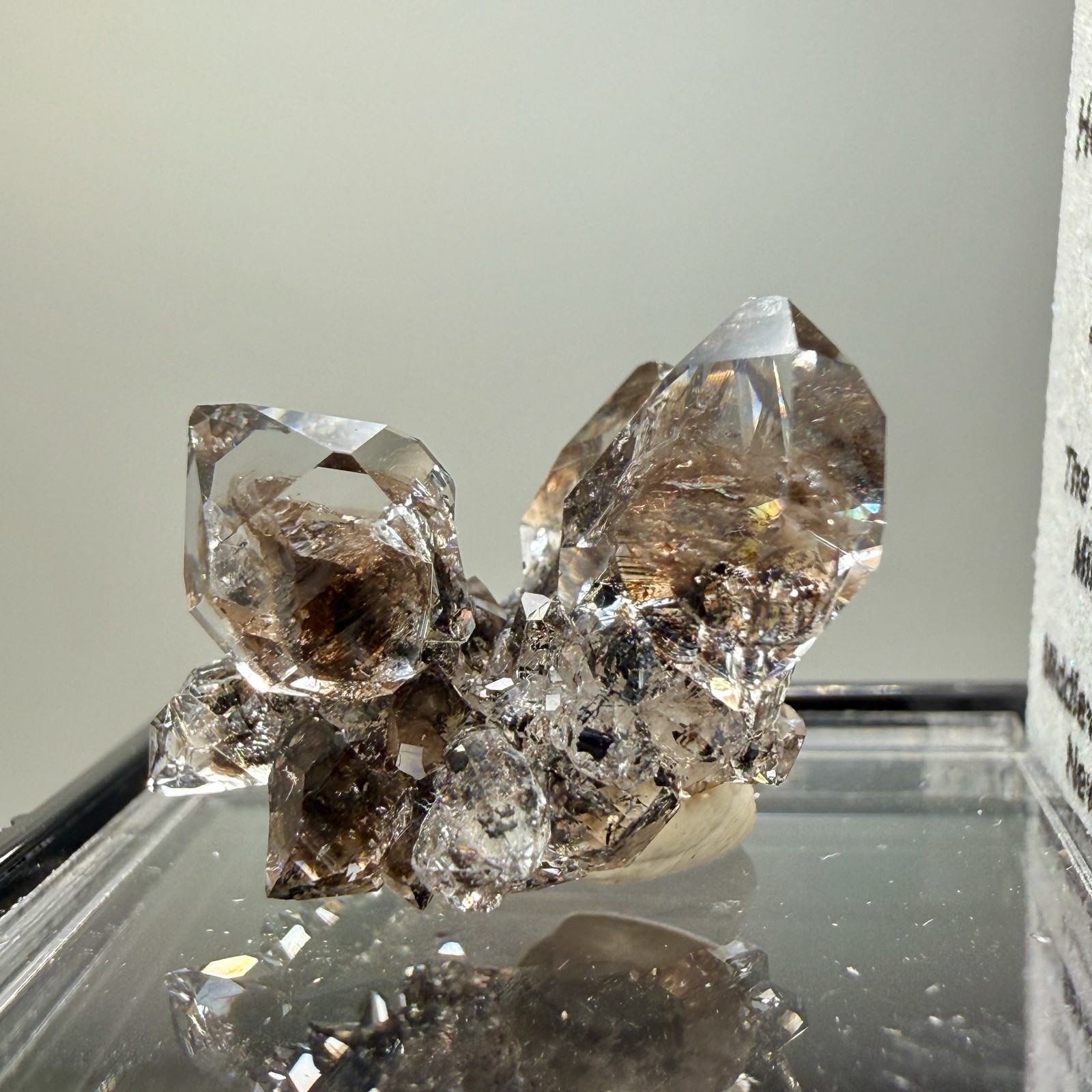 Herkimer Diamond Gems Perched on Druzy Matrix, Complete Floater, Top Shelf Piece