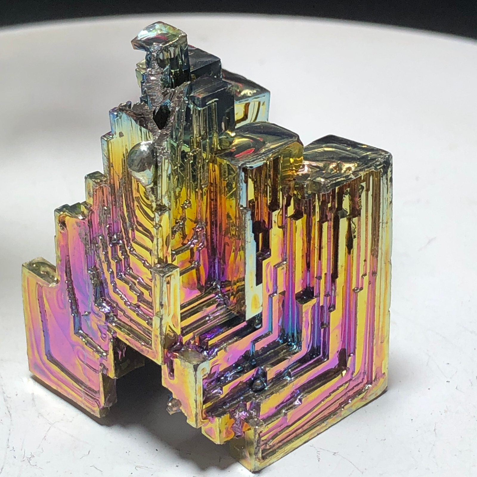 Natural Rainbow Aura Titanium Bismuth Specimen Mineral Gemstone Crystal Rock