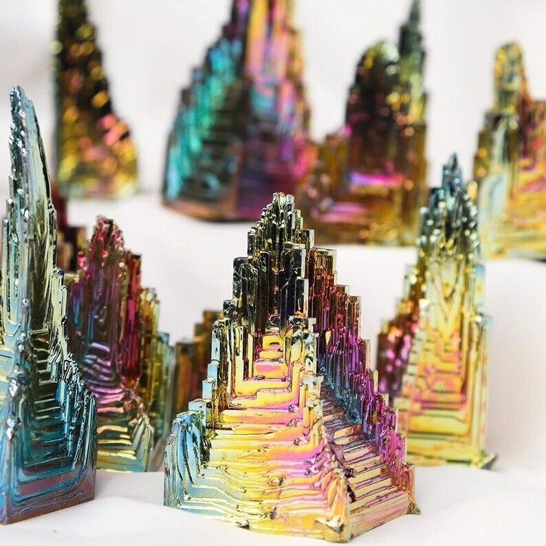 Rare Raw Aura Rainbow Titanium Bismuth Quartz Mineral Specimens Home Decor Gift