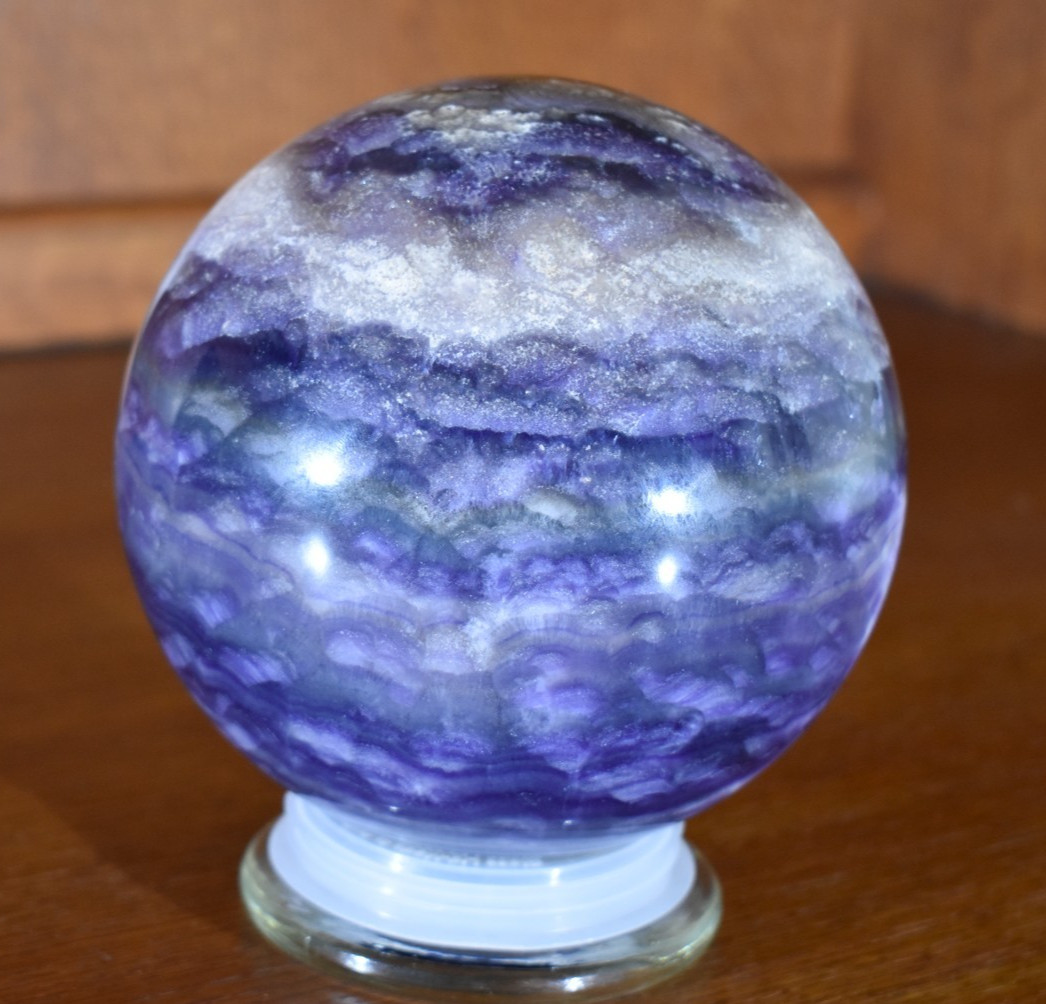 Purple Fluorite sphere 10 lb 8.8 OZ 143 mm