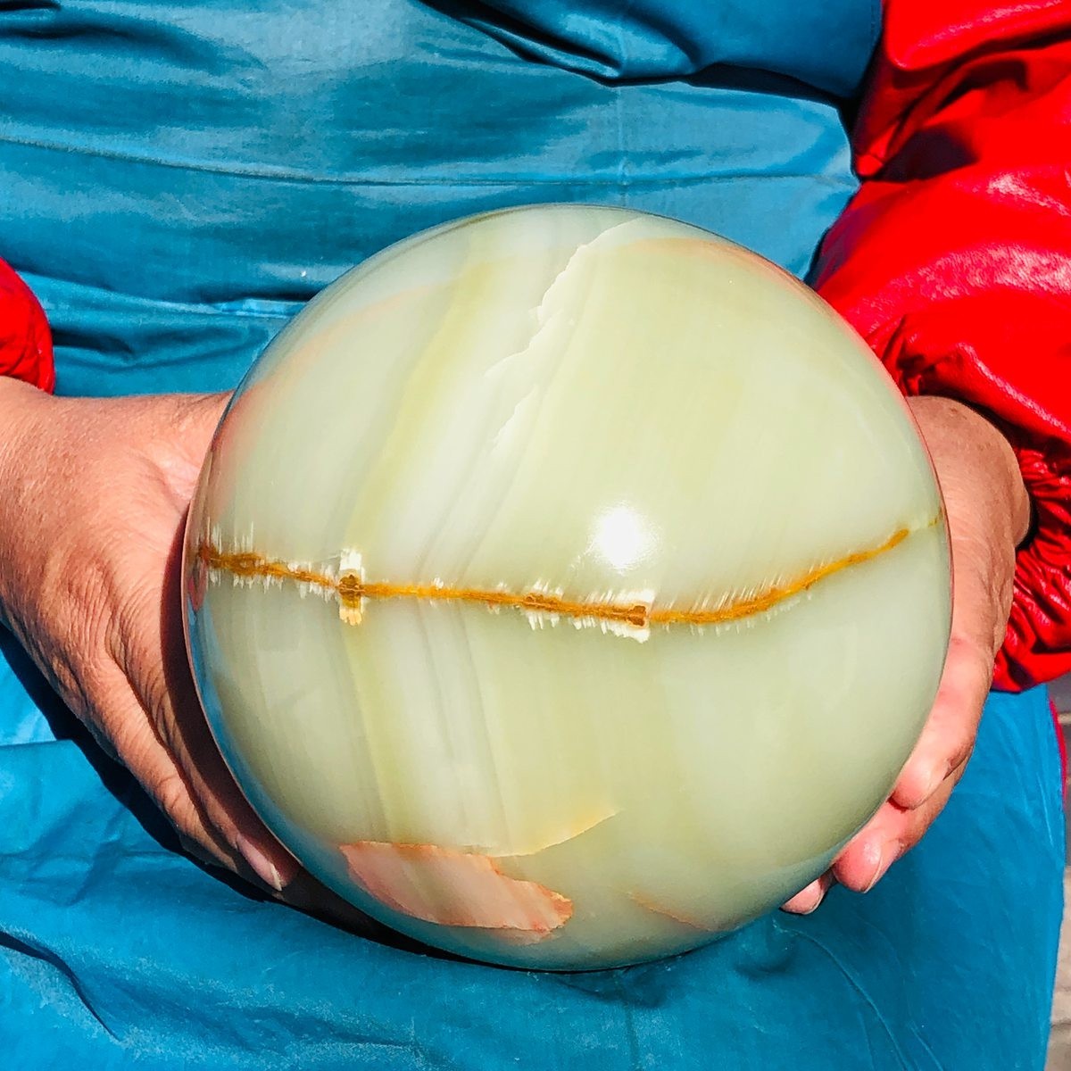 10.58LB Natural Afghan Jade Sphere Polished Crystal Healing Ball Home Reiki
