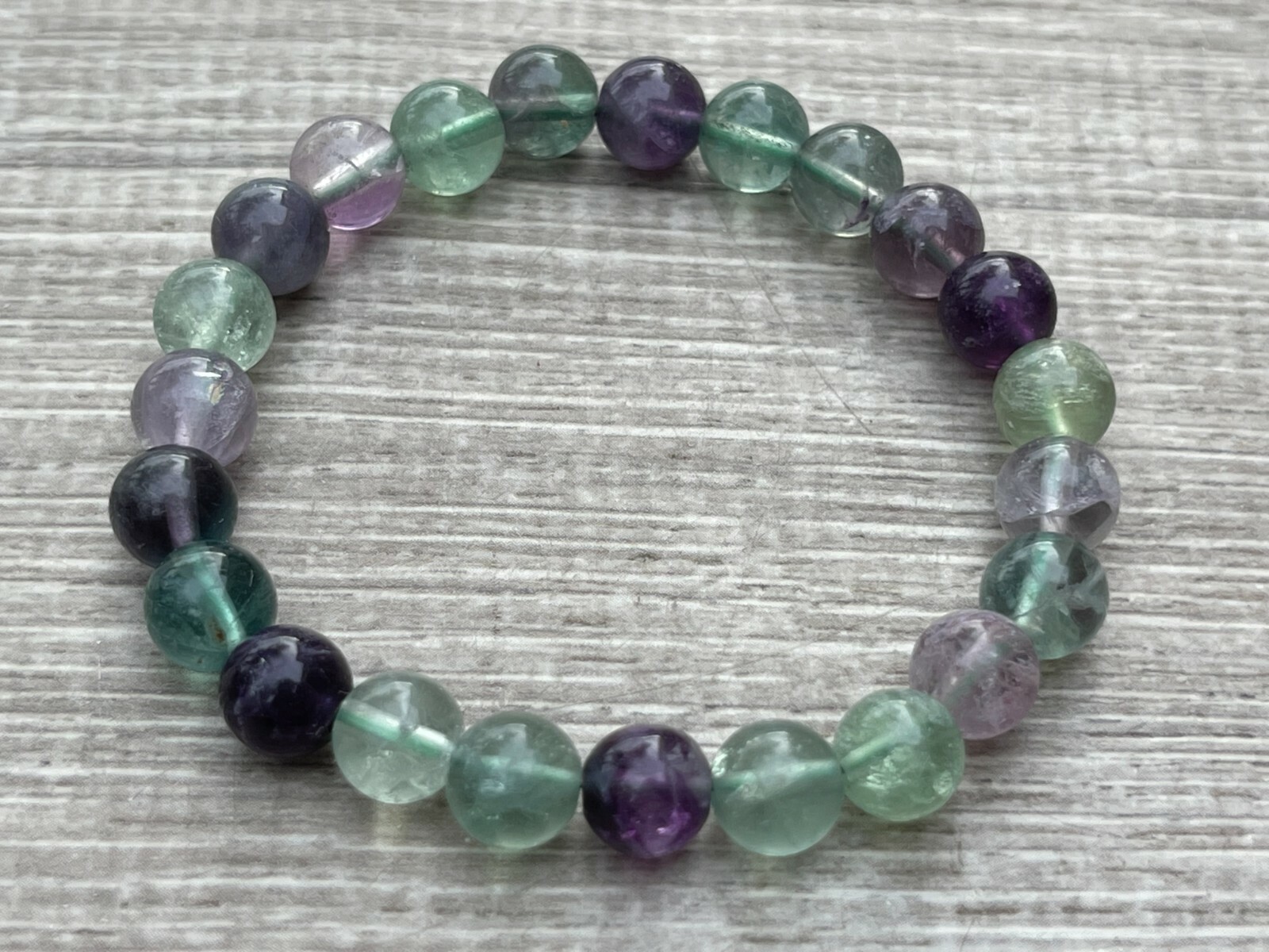 Grade A++ Fluorite Crystal Bead Bracelet 8mm, Genuine Fluorite Gemstone Bracelet