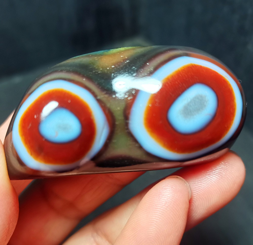 Rare 58.6G Natural Inner Mongolia Gobi Eye Agate Crystal Healing WYY4049