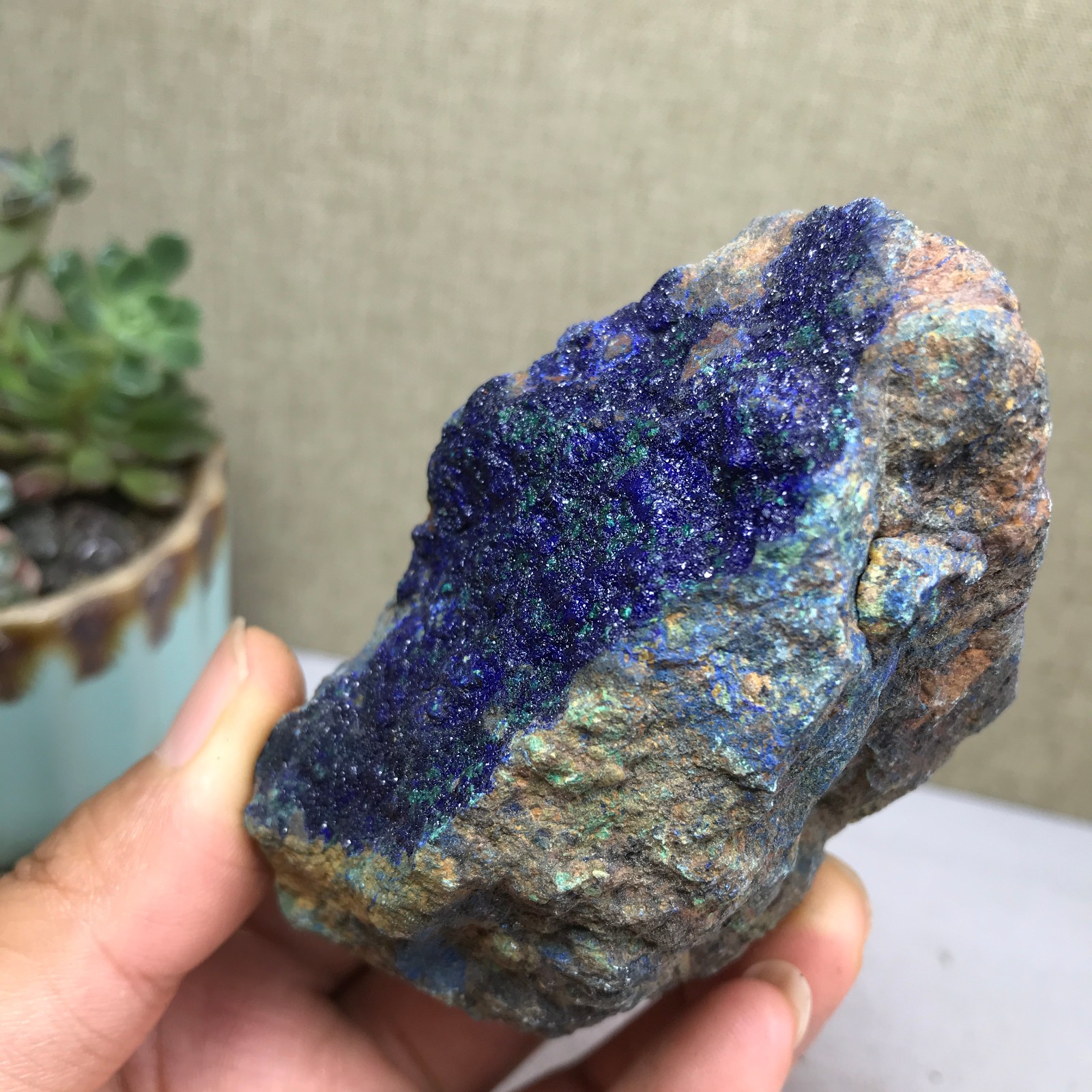 226g Natural Azurite Malachite gemstone Rough original Crystal Specimen A4639