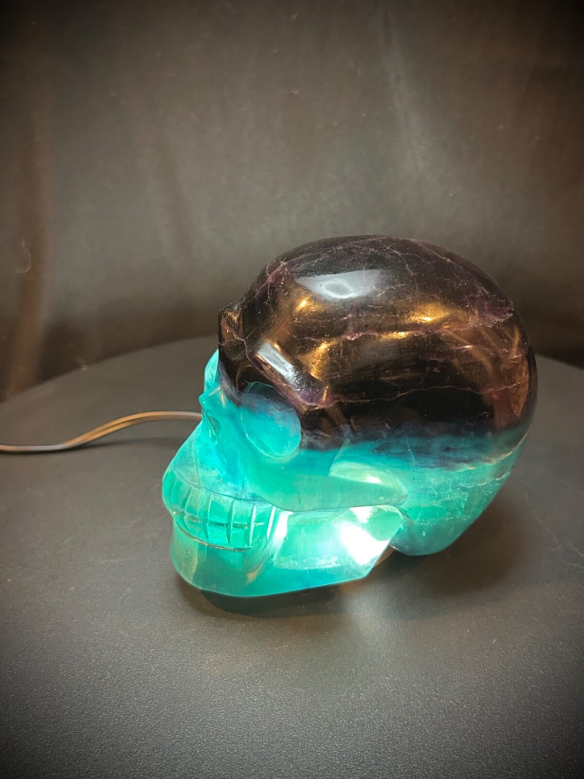 4.5″ Fancy Rainbow Fluorite Skull 2lb 11.8oz