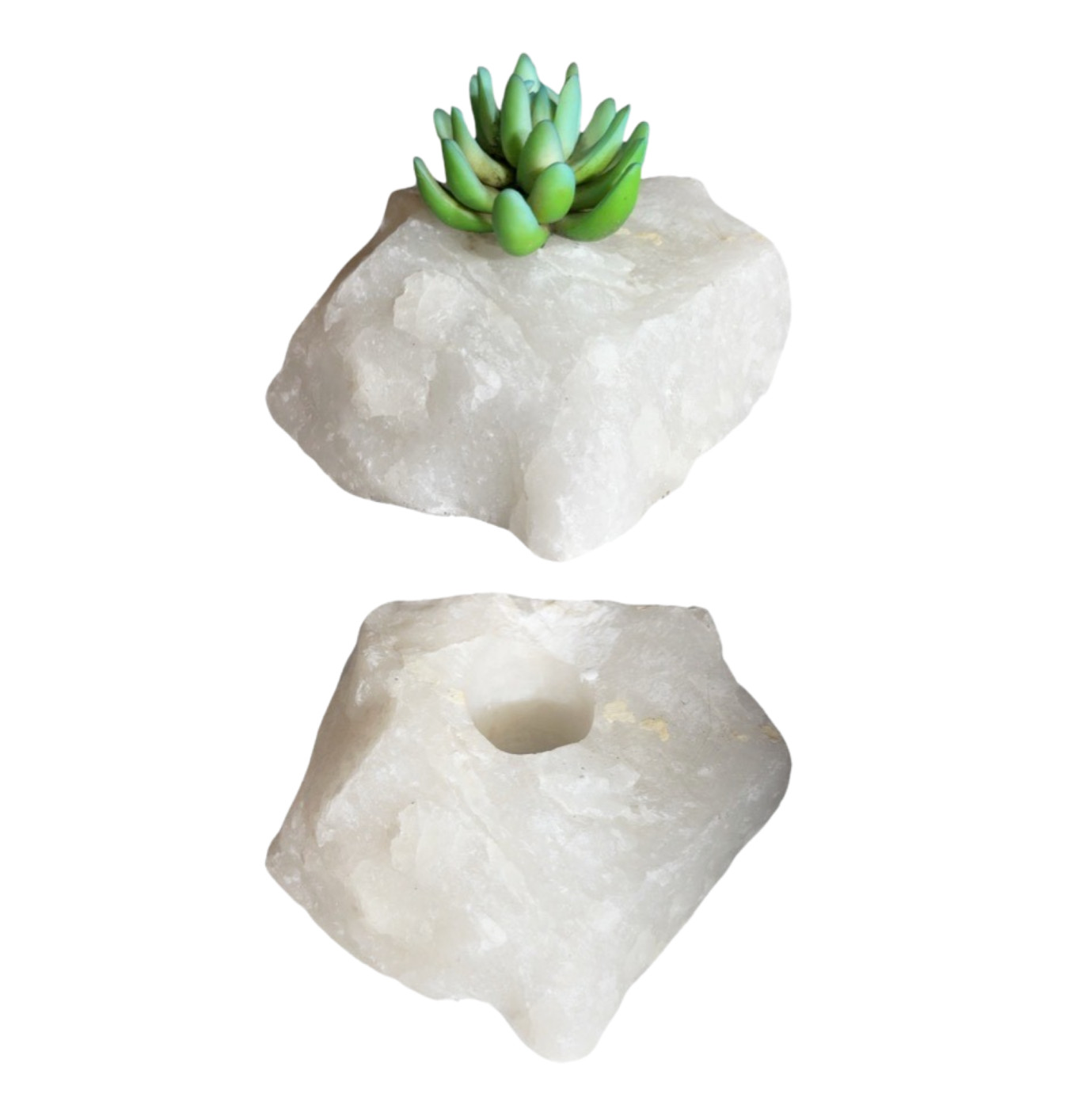 Clear Quartz Candle Holder, Planter – K