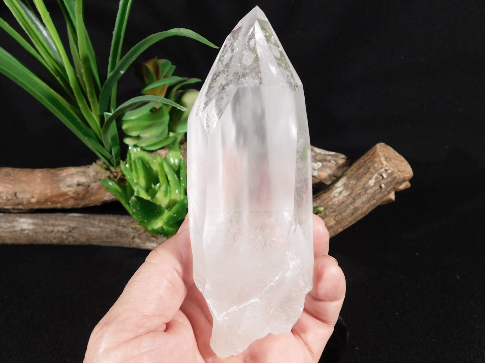 Big! Semi Translucent LEMURIAN Quartz Crystal From Brazil 443gr