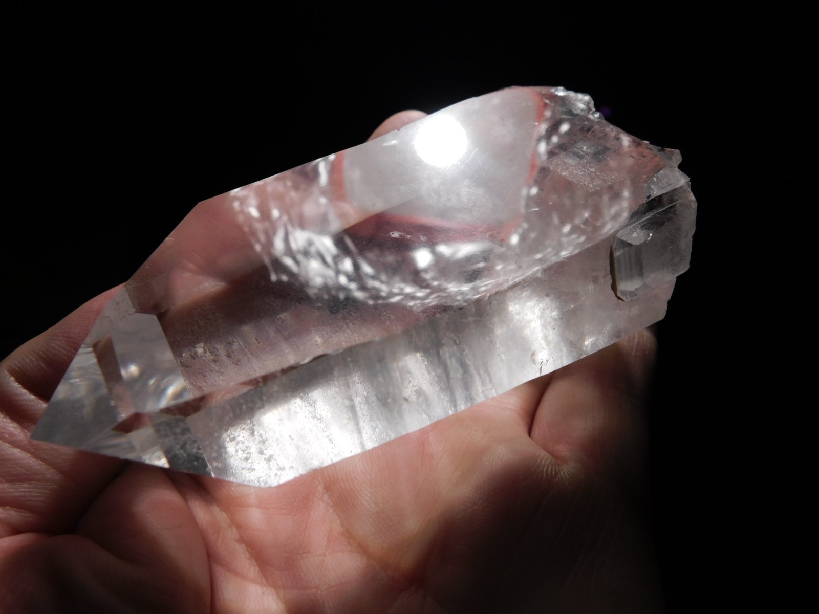 LARGER! SUPER Translucent LEMURIAN Quartz Crystal From Brazil 303gr