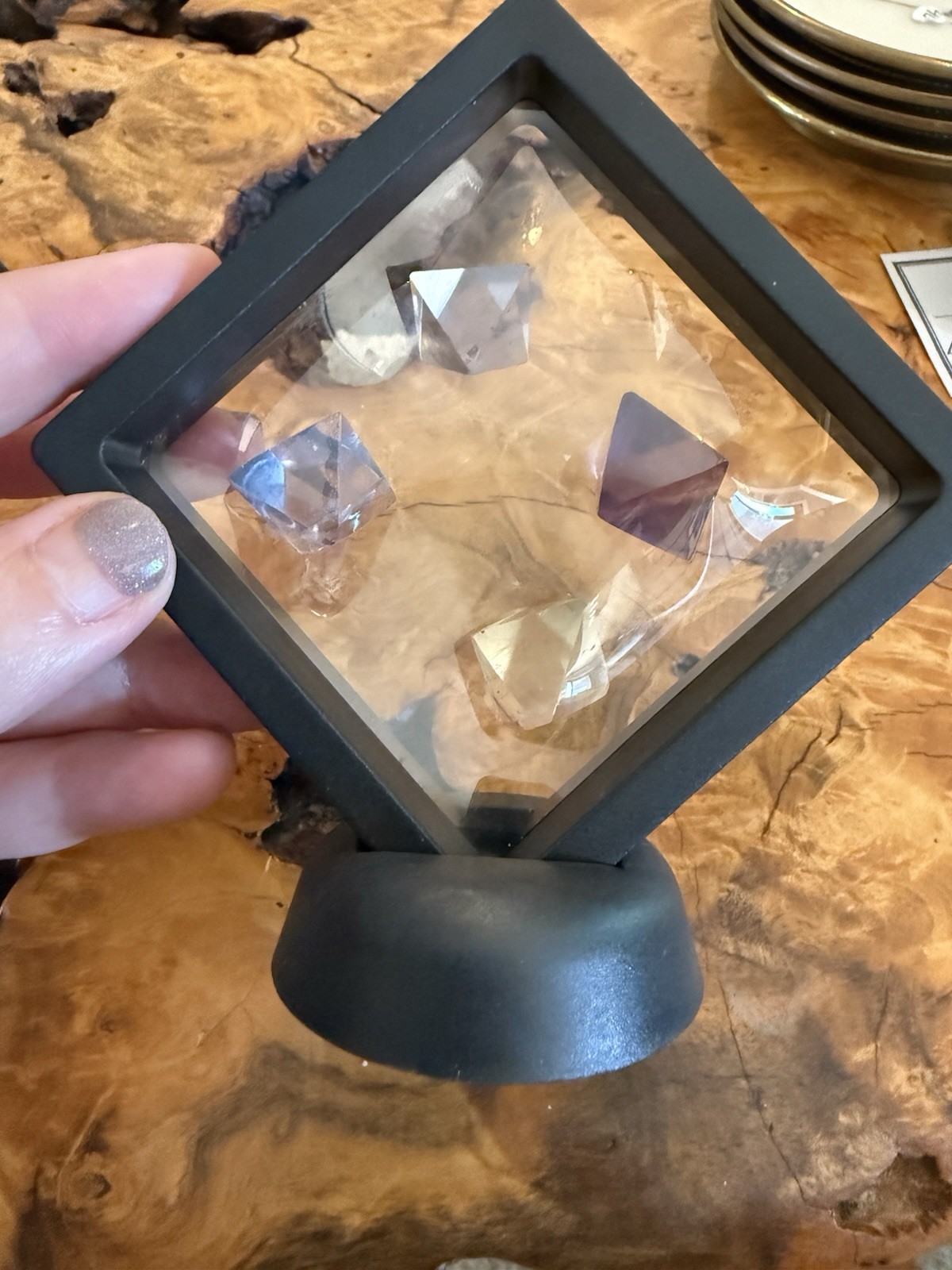 Set of 4 Fluorite Cleved Crystal Mineral Specimen Polished
