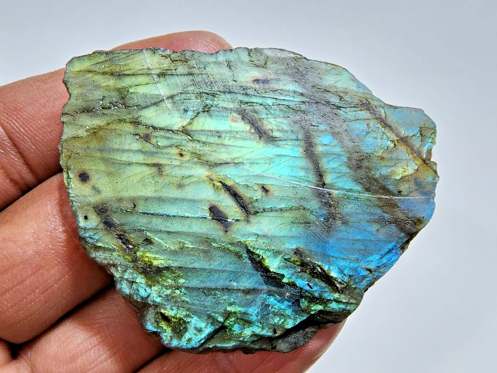 192Ct AAA+ Labradorite Crystal Rough Slab Raw Labradorite Loose Gemstone Jewelry