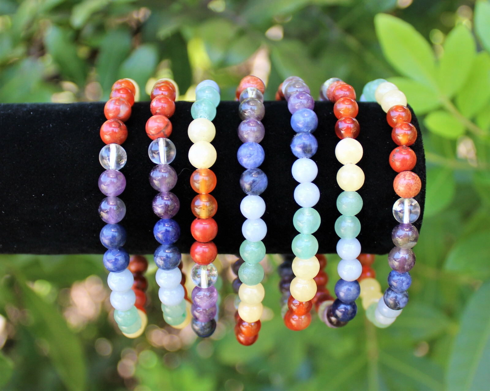 7 Chakra Bead Bracelet – 6 mm Round Gemstone Crystals (7 Chakra Bracelet)