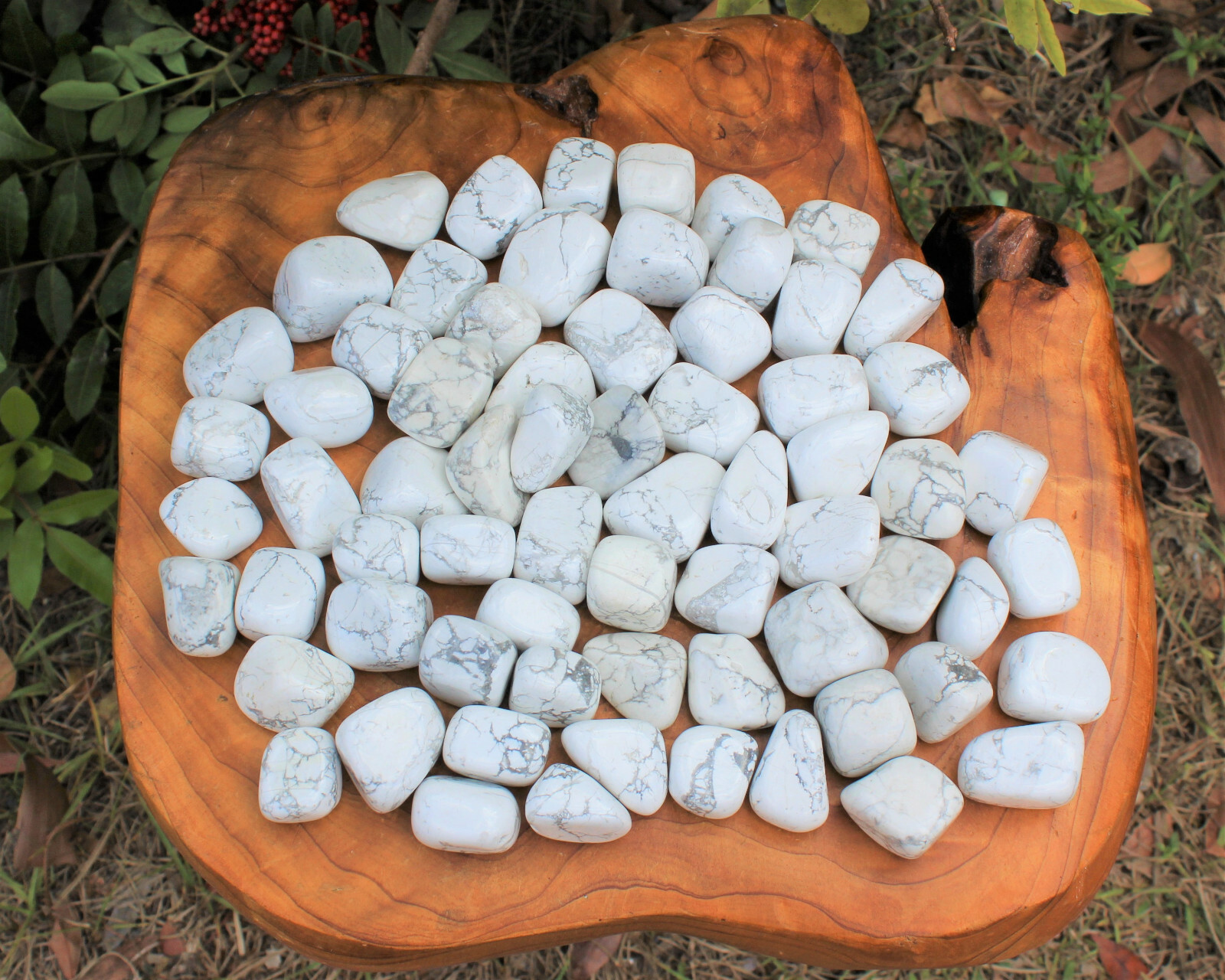 1 Large White Howlite Tumbled Stone (Crystal Healing Reiki Gemstone)
