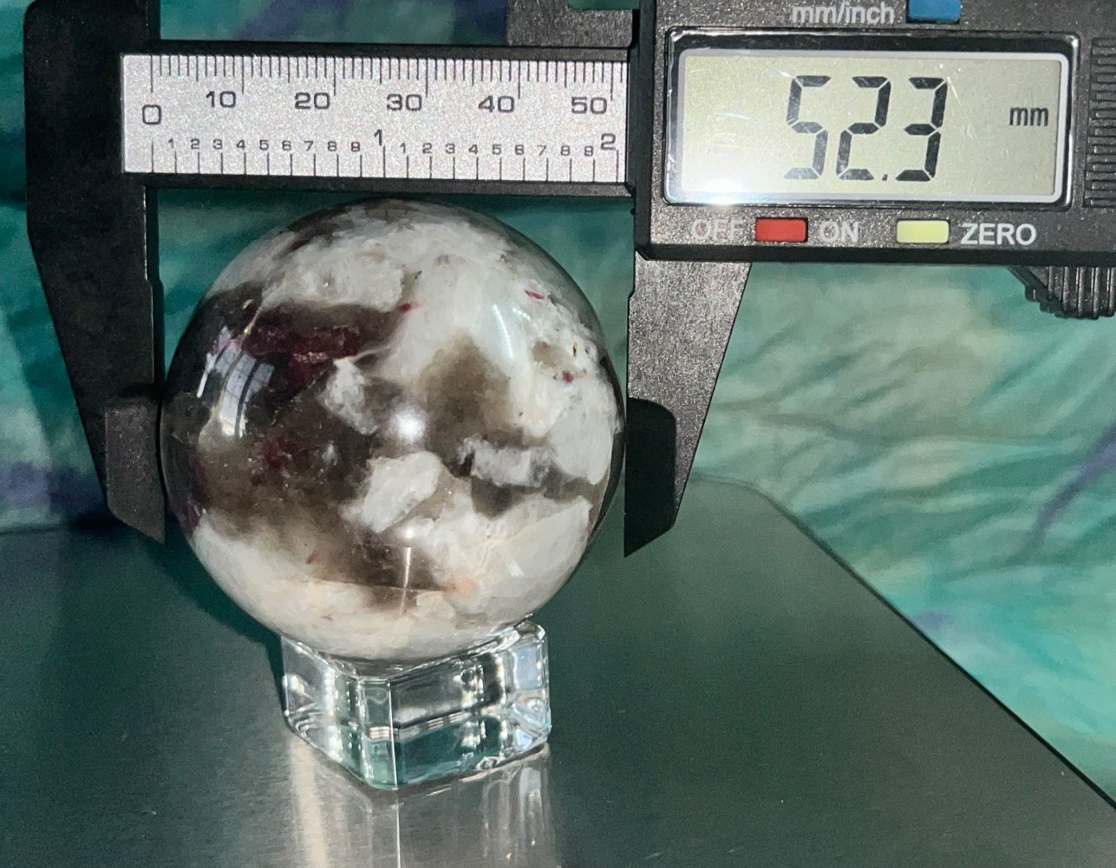 ⚡️sale⚡️🩷⚪️ Pink Tourmaline Smokey Quartz crystal sphere crystals 200g 52mm