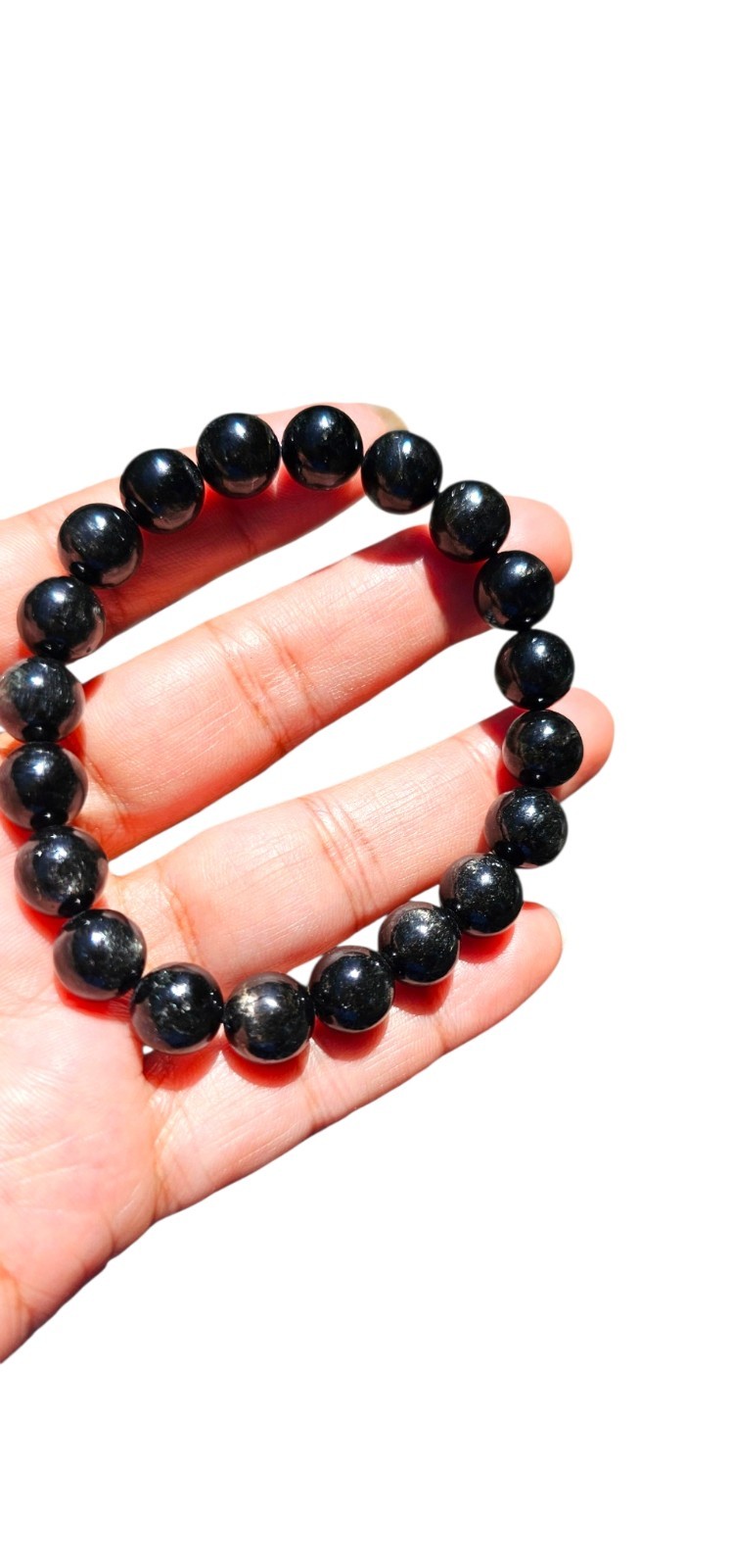 Hypersthene Natural Crystal Bracelet 10mm Healing Stone Stretch Bracelet Unisex