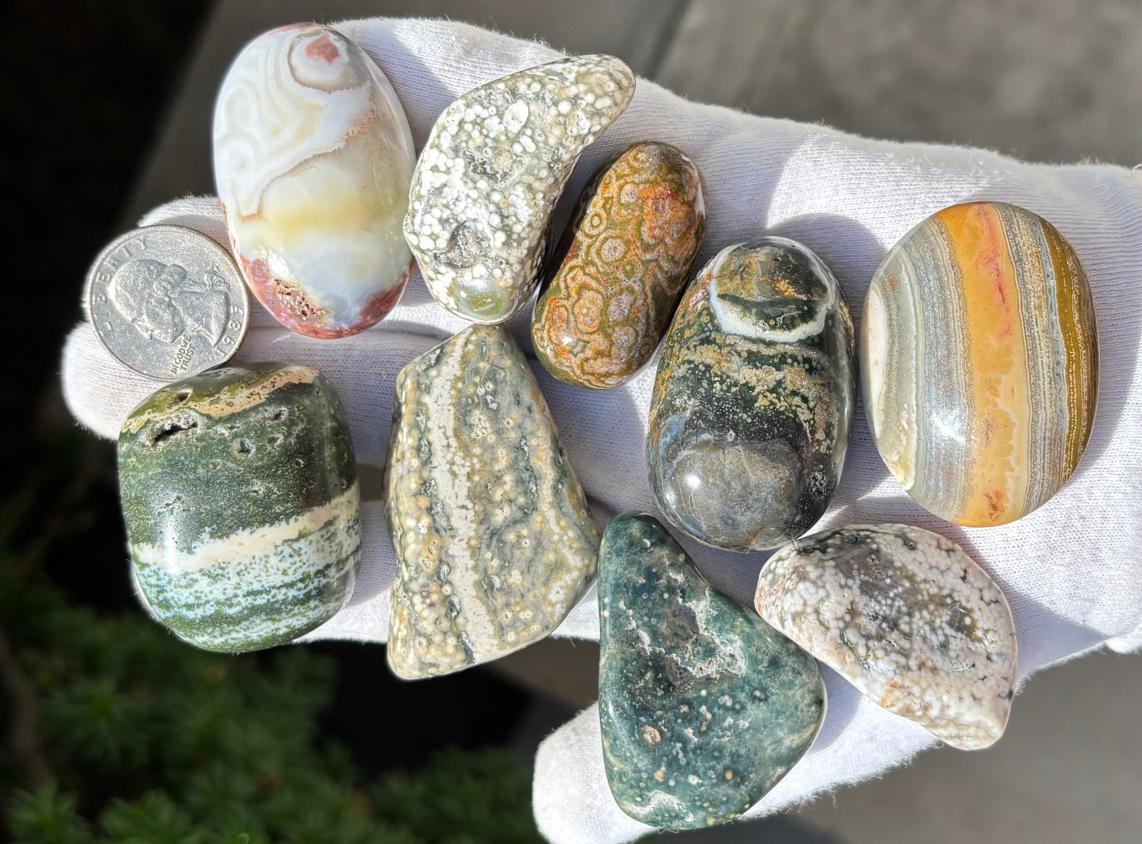 USA SALE 340g LOT XL/L TUMBLES OCEAN JASPER TUMBLES TUMBLE TUMBLED STONE STONES