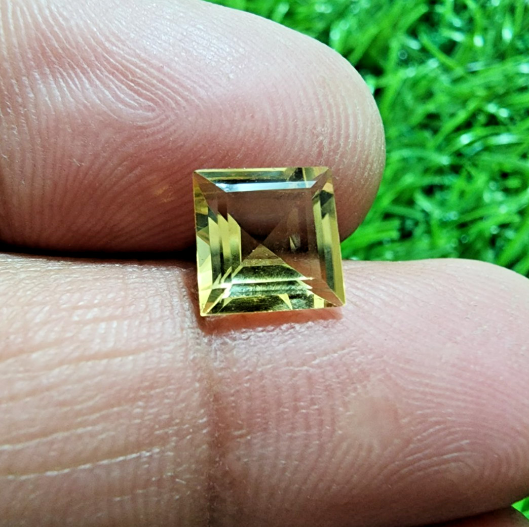 For Jewelry 2 Ct Golden Citrine Topaz Loose Gem Natural Faceted Square Cut