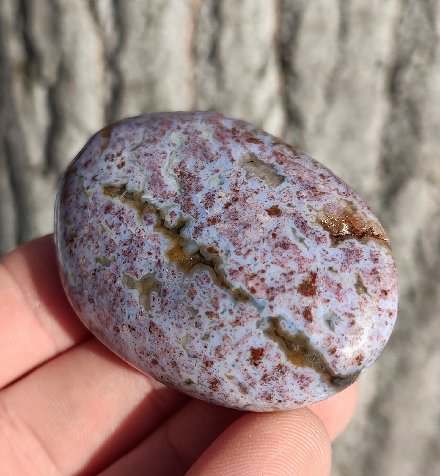 74g Ocean Jasper Palmstone, Beautiful Natural Purple Ocean Jasper Calming Stone