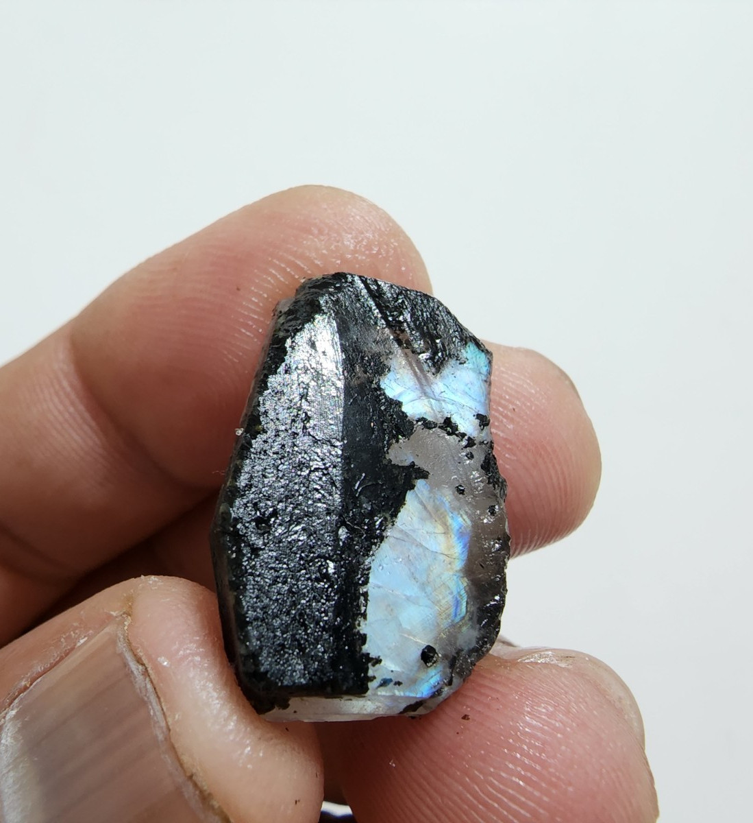 31 Crt Wonderful Blue Fire White Rainbow Moonstone Rough Loose Gemstone Jewelry
