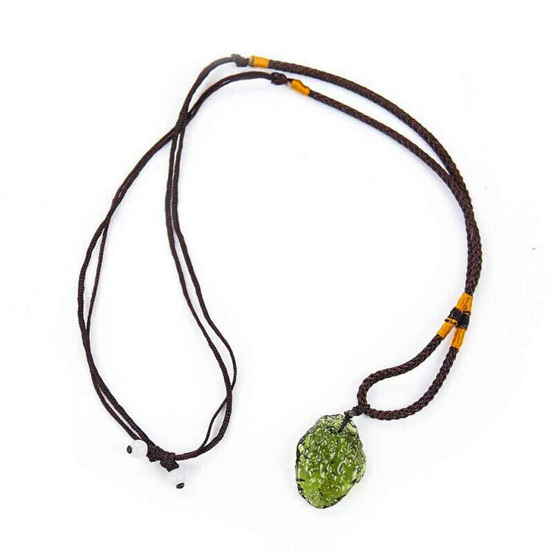Natural Green Gem Moldavite Meteorite Impact Pendant Necklace Chakra Healing