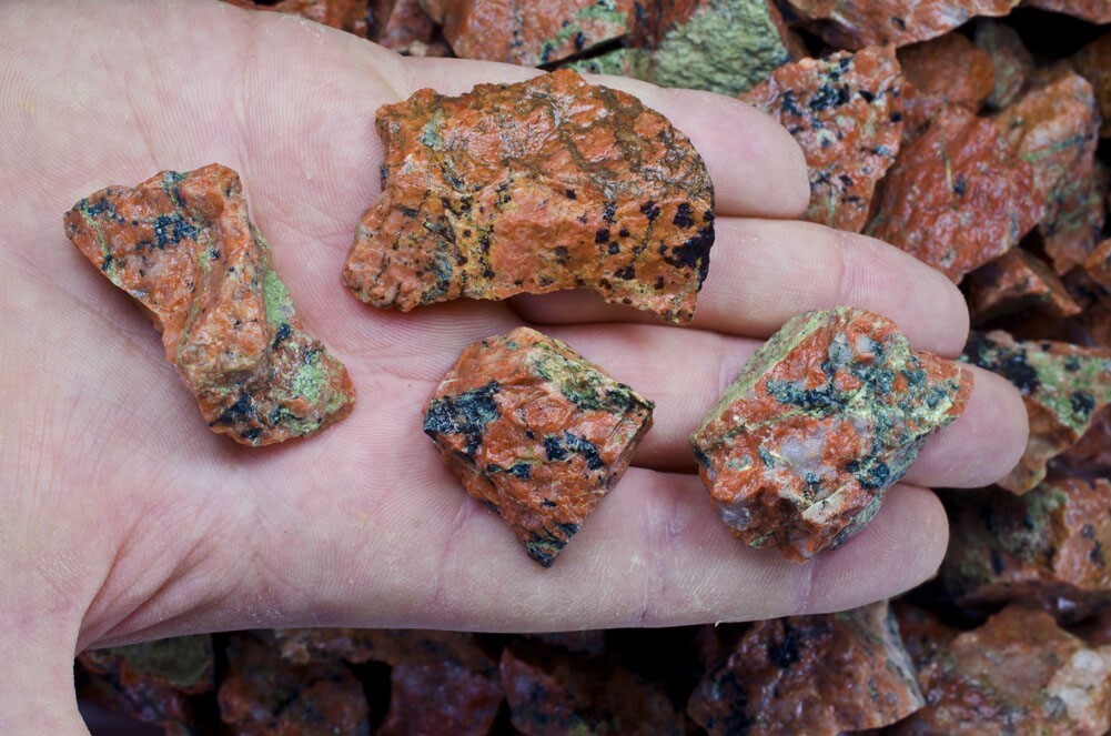 3 lbs Epidote Rough Stones – Natural Crystal Mineral Rock Specimens Tumbling