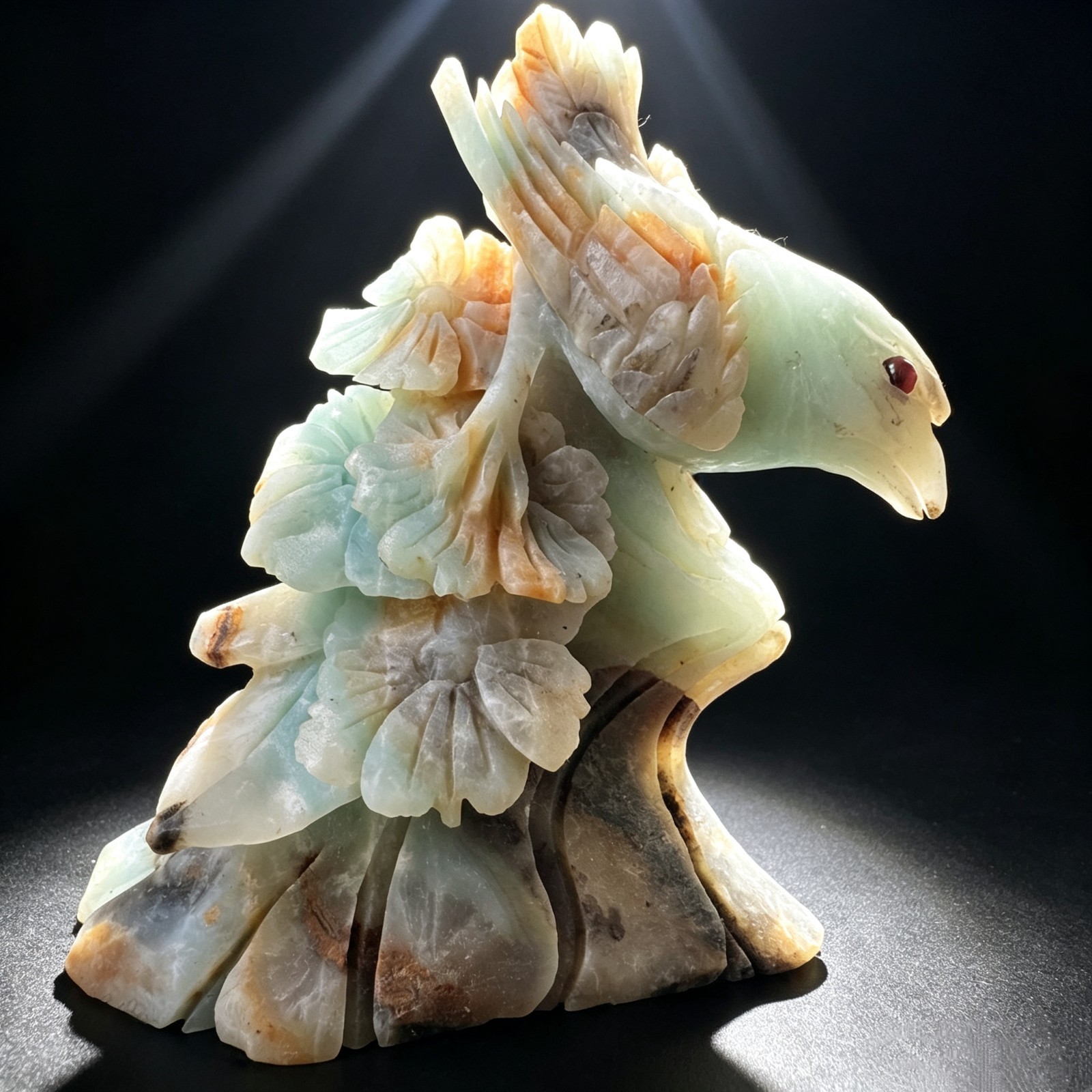 Hand Carved Amazonite Bird – Natural Crystal Animal Figurine Sculpture Decor 4.1