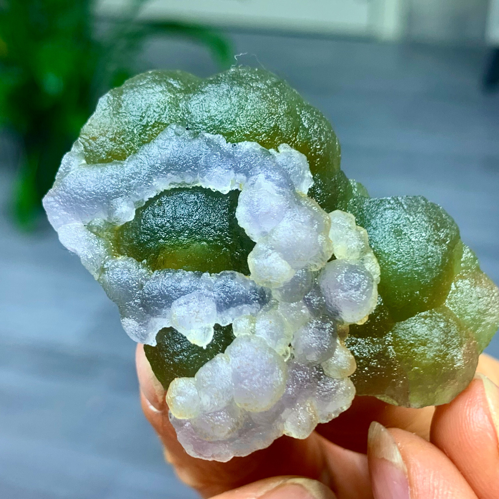 54G Rare Transparent green-white Cube Fluorite Mineral Crystal Specimen/HeNan
