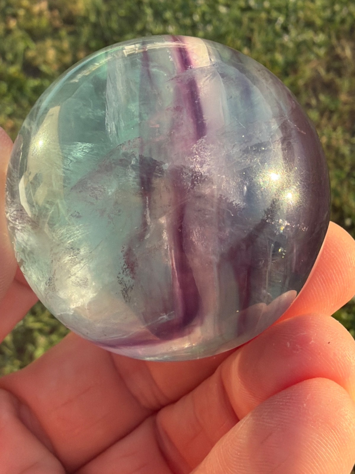 Natural Fluorite Sphere Crystal 50 mm Grade AA 205 grams