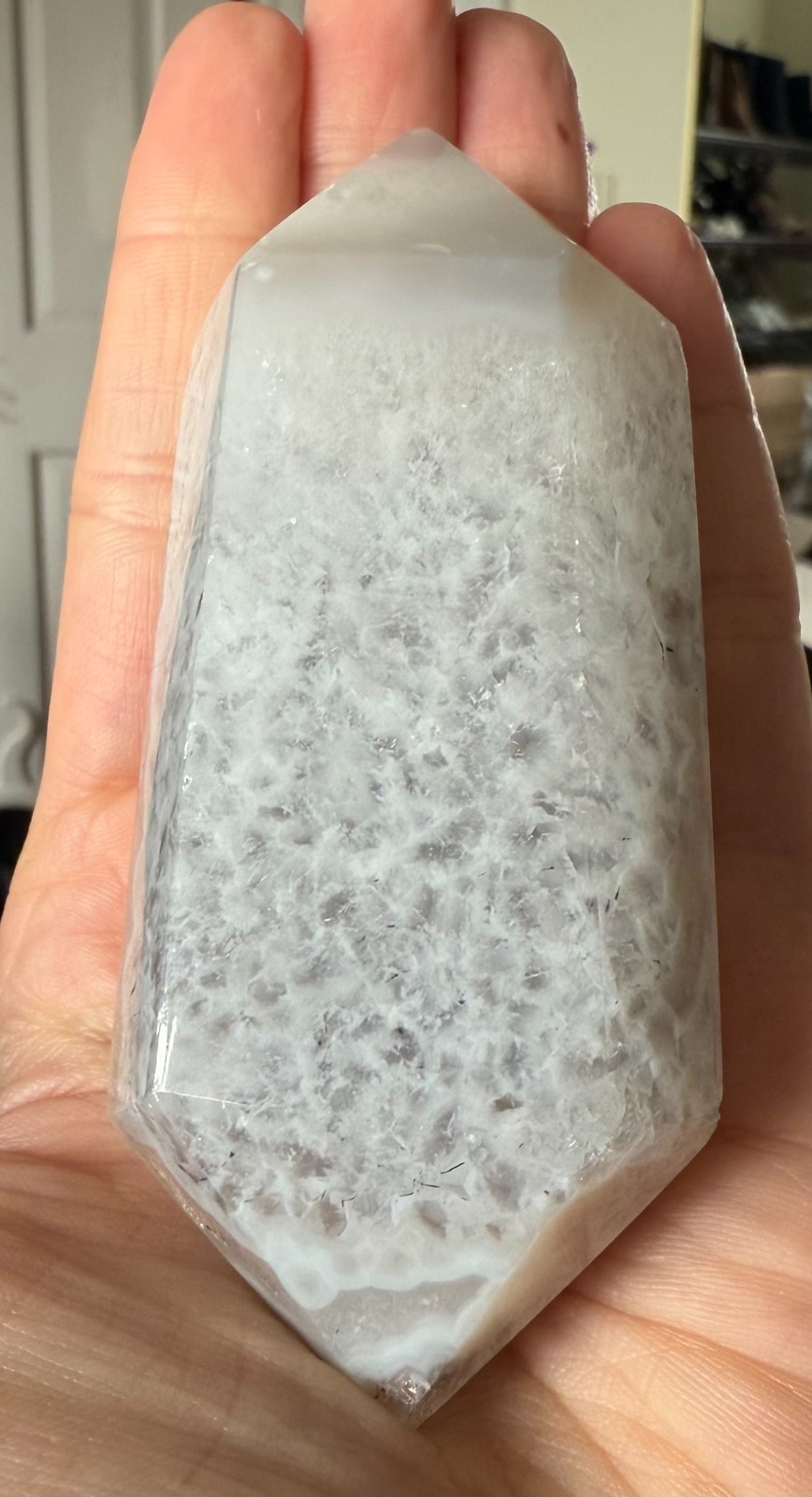175 gram 4 inch Druzy Agate Double Terminated Point. Crystal Healing. Brazil