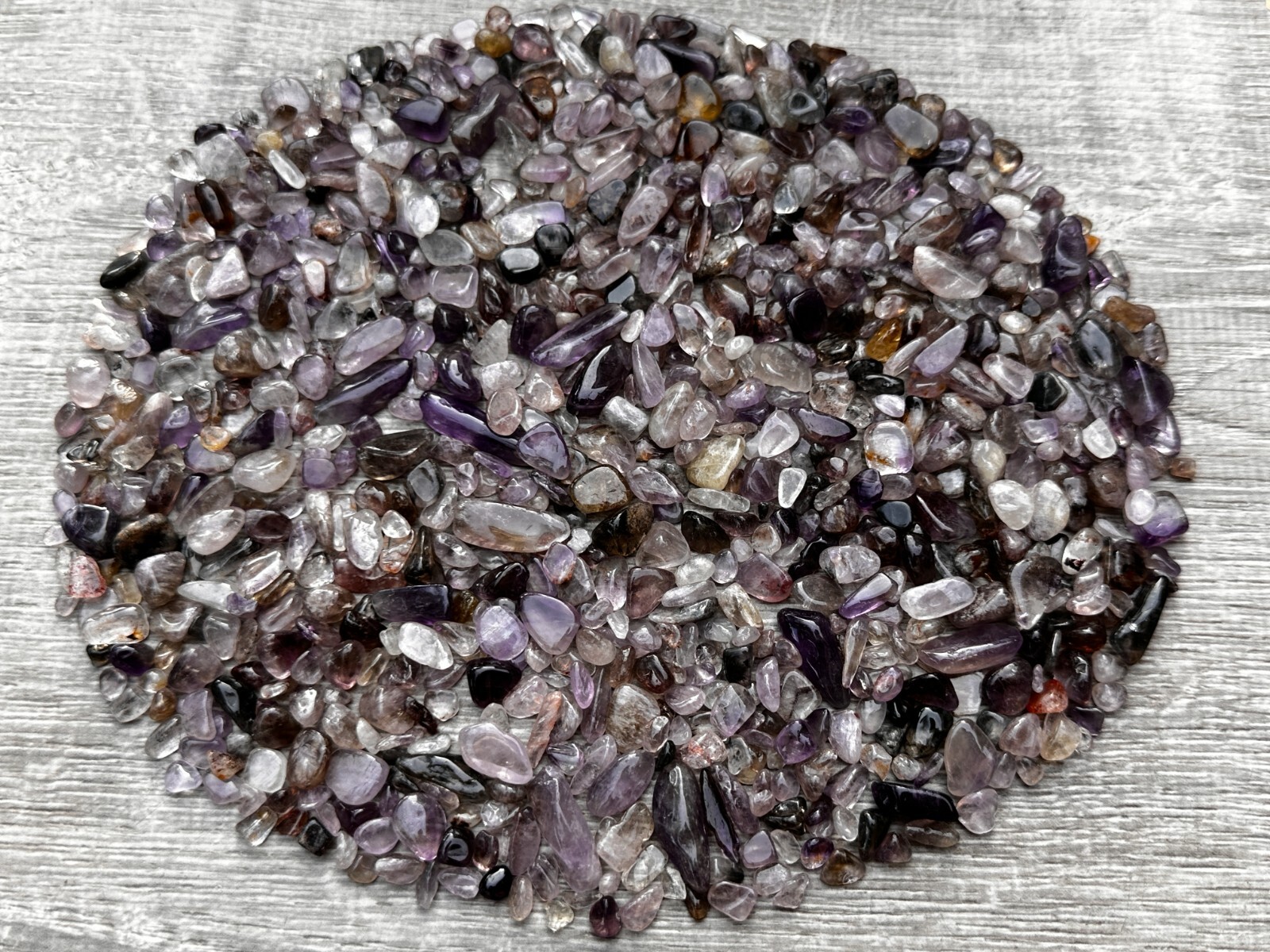 Grade A++ Super 7 Semi Tumbled Gemstone Mini Chips 5-15mm, Wholesale Bulk Lot
