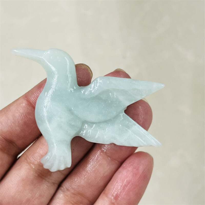 2.4″ Natural Amazonite Phoenix bird Skull Quartz Crystal Skull Reiki Healing 1PC