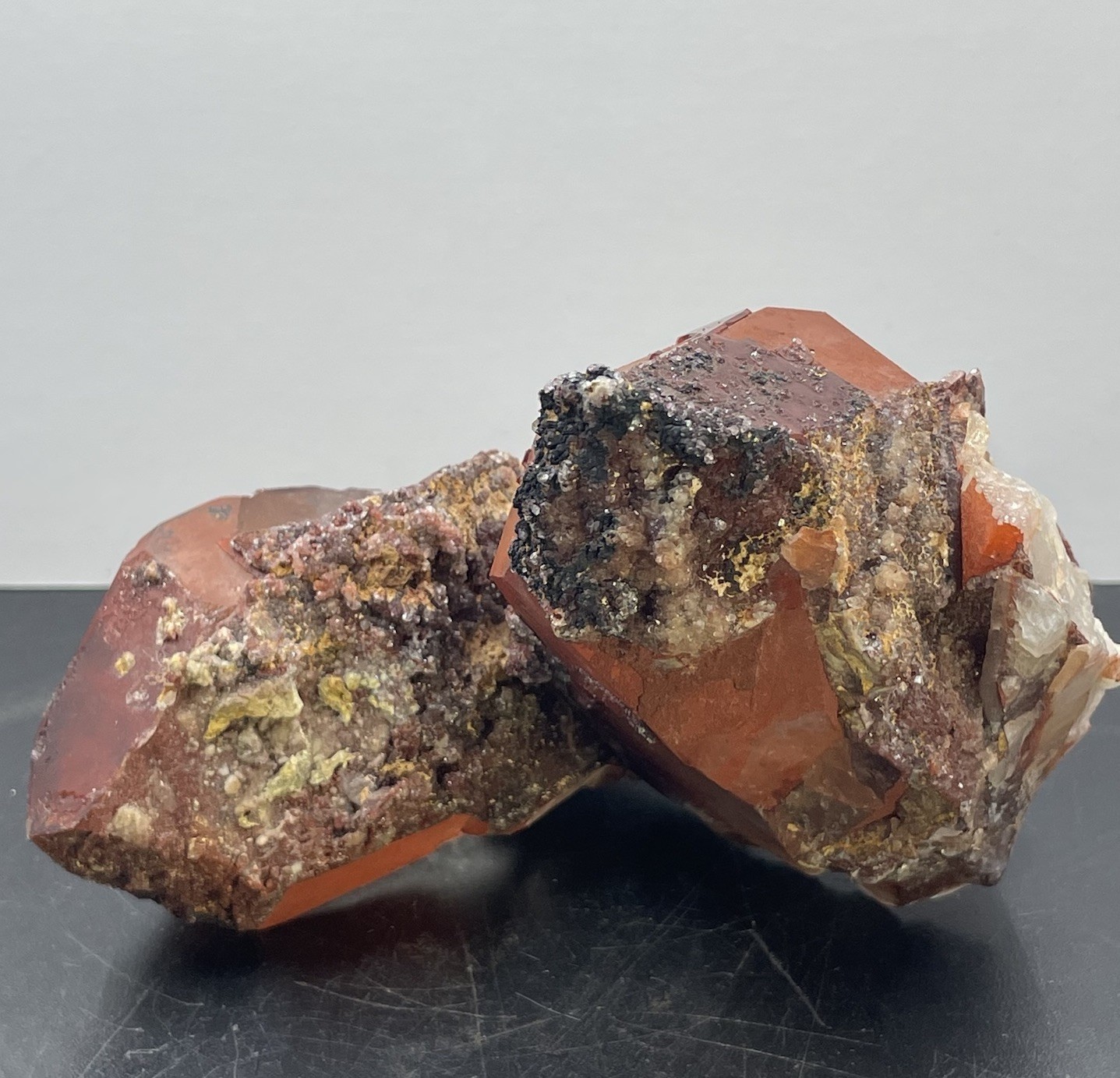 Crystal Red Hematite on Quartz Morocco 644g