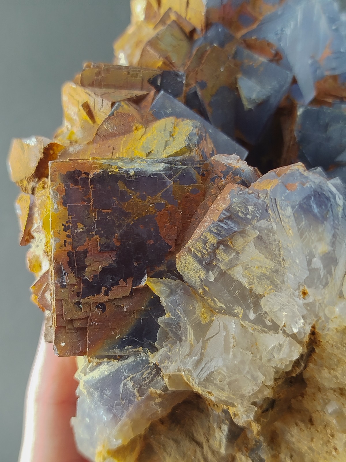 3.53lbs Natural Cubic Dark Blue Phantom Fluorite Crystal Mineral Specimen