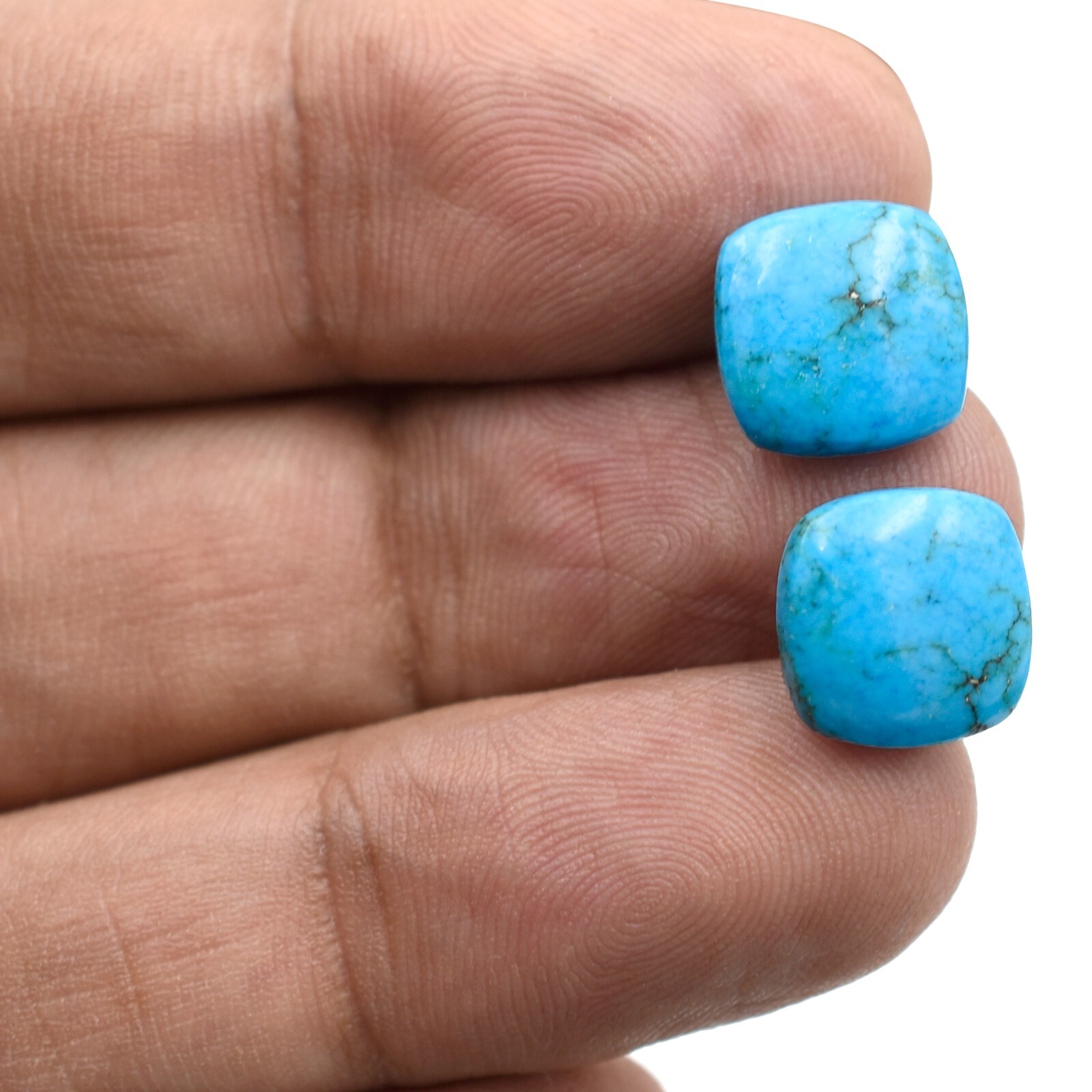 Natural Turquoise Trillion Shape Plain Smooth Loose Gemstone For Jewelry Making