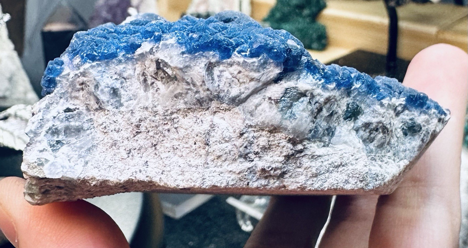 Large Blueberry Fluorite Crystal Cluster Specimen 6″ Natural Blue Purple Mineral