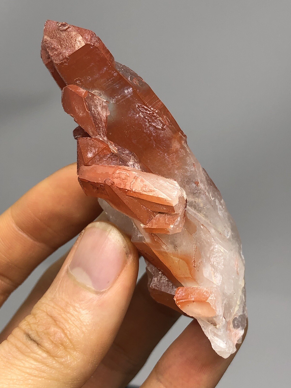 Red Quartz Crystal Cluster Point Morocco 2.4oz N34