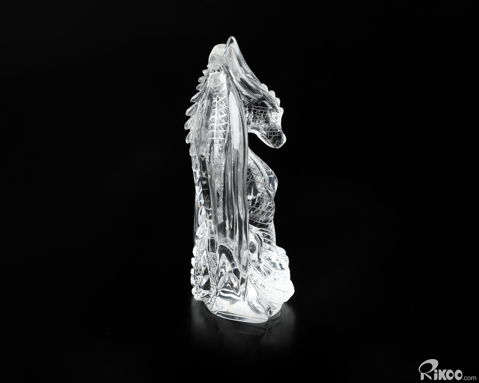 4.1″ K9 Crystal Hand Carved Crystal Dragon Sculpture, Crystal Healing