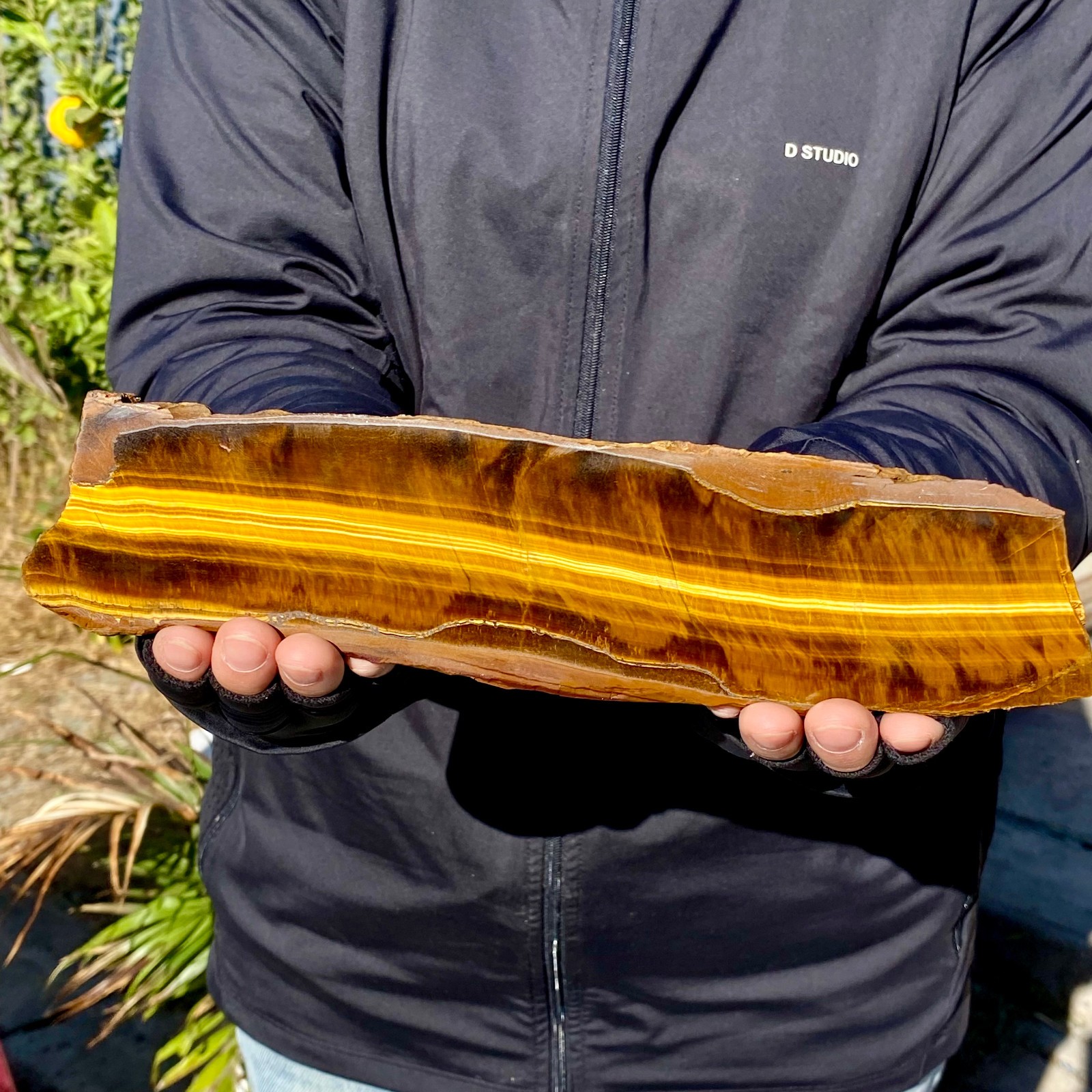 390G Natural Golden Tiger Eye Stone Flake Rough Mineral Specimen Quartz Crystal