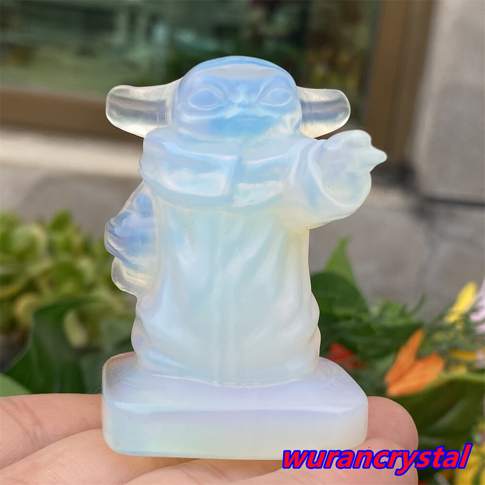 2″ Opalite Pocket Monster Elve baby skull crystal carved point healing Gem 1pc